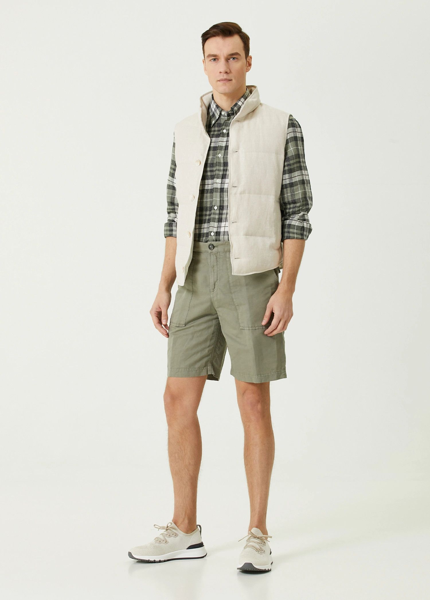 Brunello Cucinelli BRUNELLO CUCINELLI green linen cotton bermuda shorts 38 54 Size US 38 / EU 54 - 3 Thumbnail