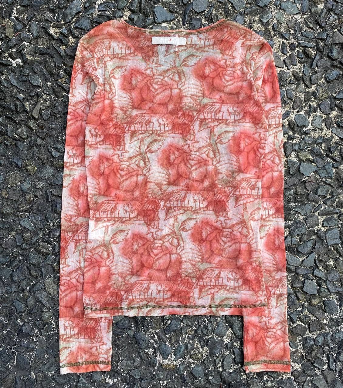 Jean Paul Gaultier Jean Paul Gaultier - 2000s Roses Mesh Shirt Size M / US 6-8 / IT 42-44 - 7 Thumbnail