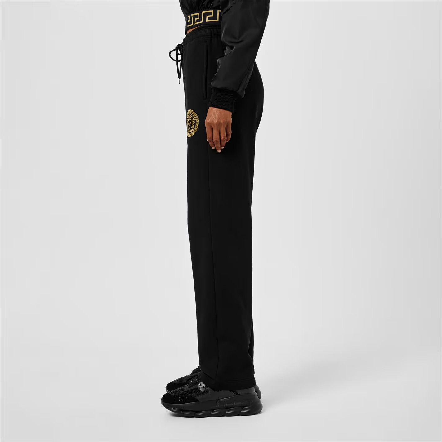 Versace o1s22i1n1024 Brushed Cotton Medusa Joggers in Black Size 28" / US 6 / IT 42 - 4 Thumbnail