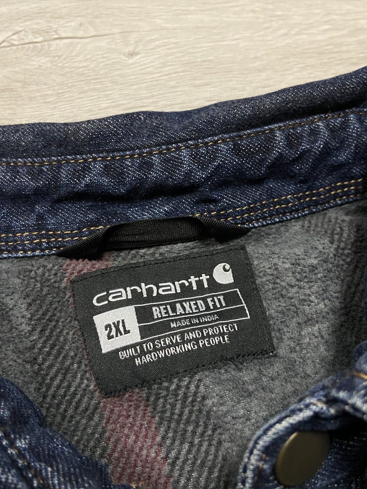 Carhartt Carhartt insulated lined denim jacket shirt buttons pockets Size US XXL / EU 58 / 5 - 6 Thumbnail