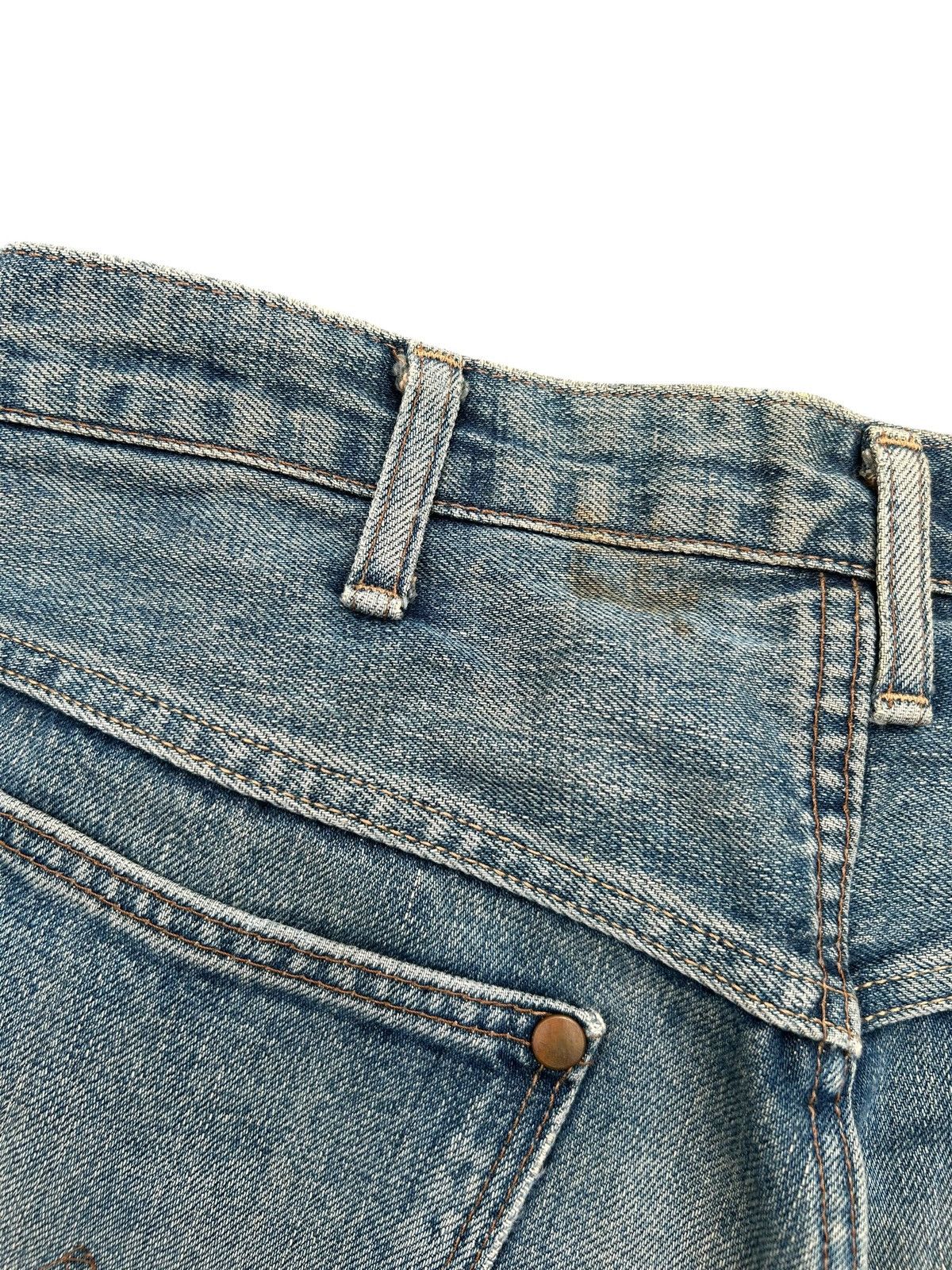 Kapital Vintage Wrangler Blue Bell Selvedge Thrashed Denim Jeans Size US 30 / EU 46 - 7 Thumbnail