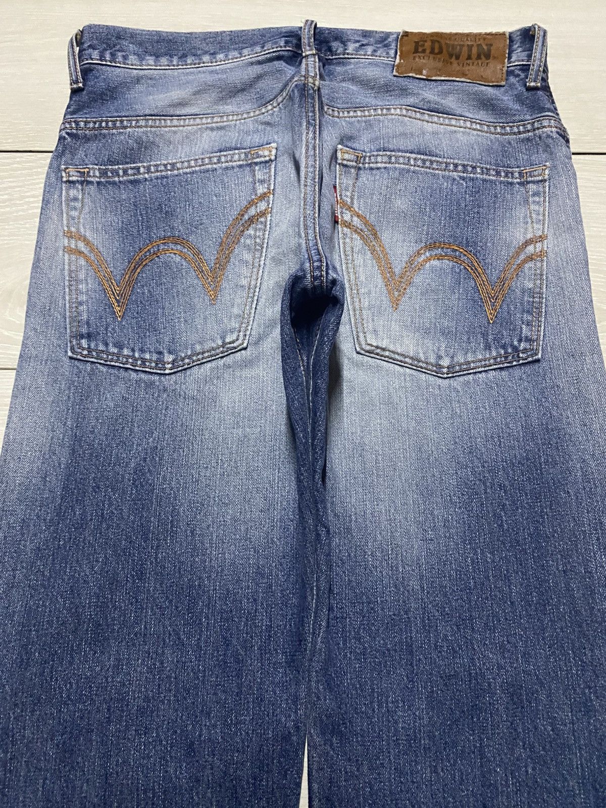 Edwin Edwin Exclusive Vintage Blue wash Distressed Loose Jeans Size US 32 / EU 48 - 4 Thumbnail