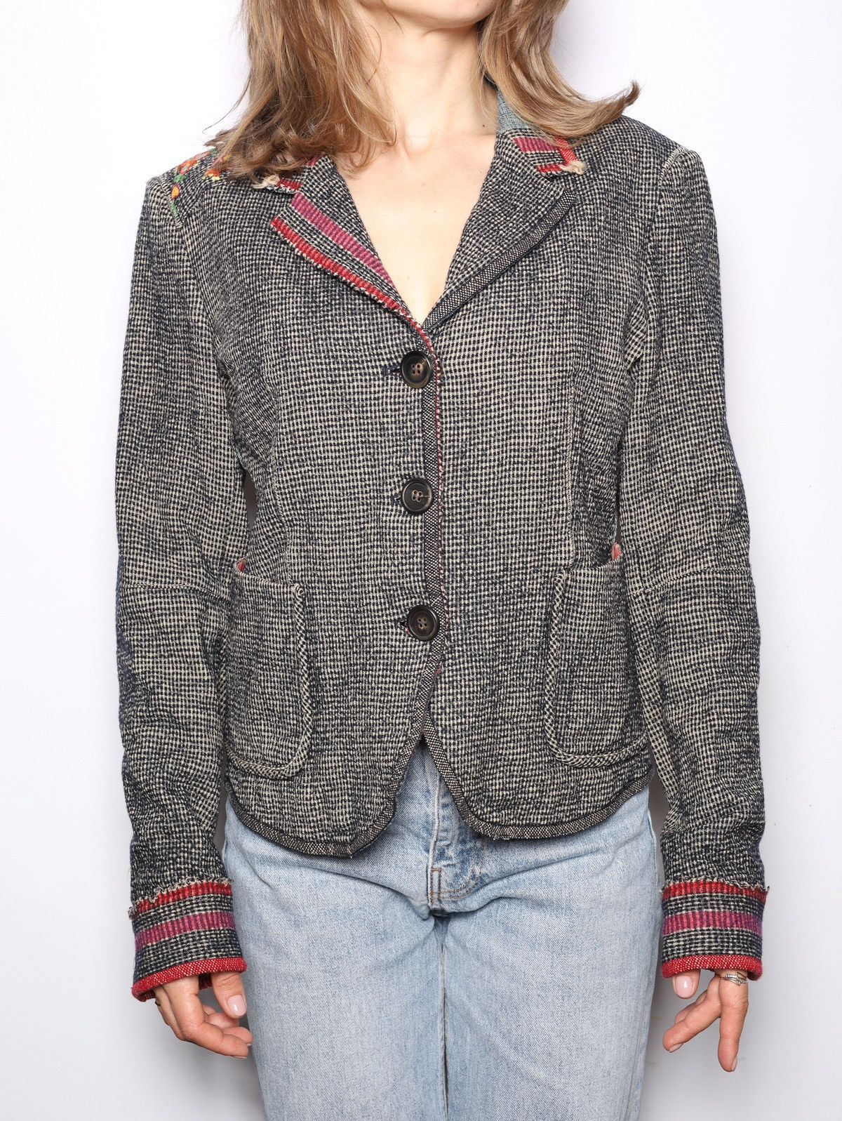 Marithe + Francois Girbaud Marithe Francois Girbaud Wool Cotton Printed Blazer Jacket Size M / US 6-8 / IT 42-44 - 1 Thumbnail