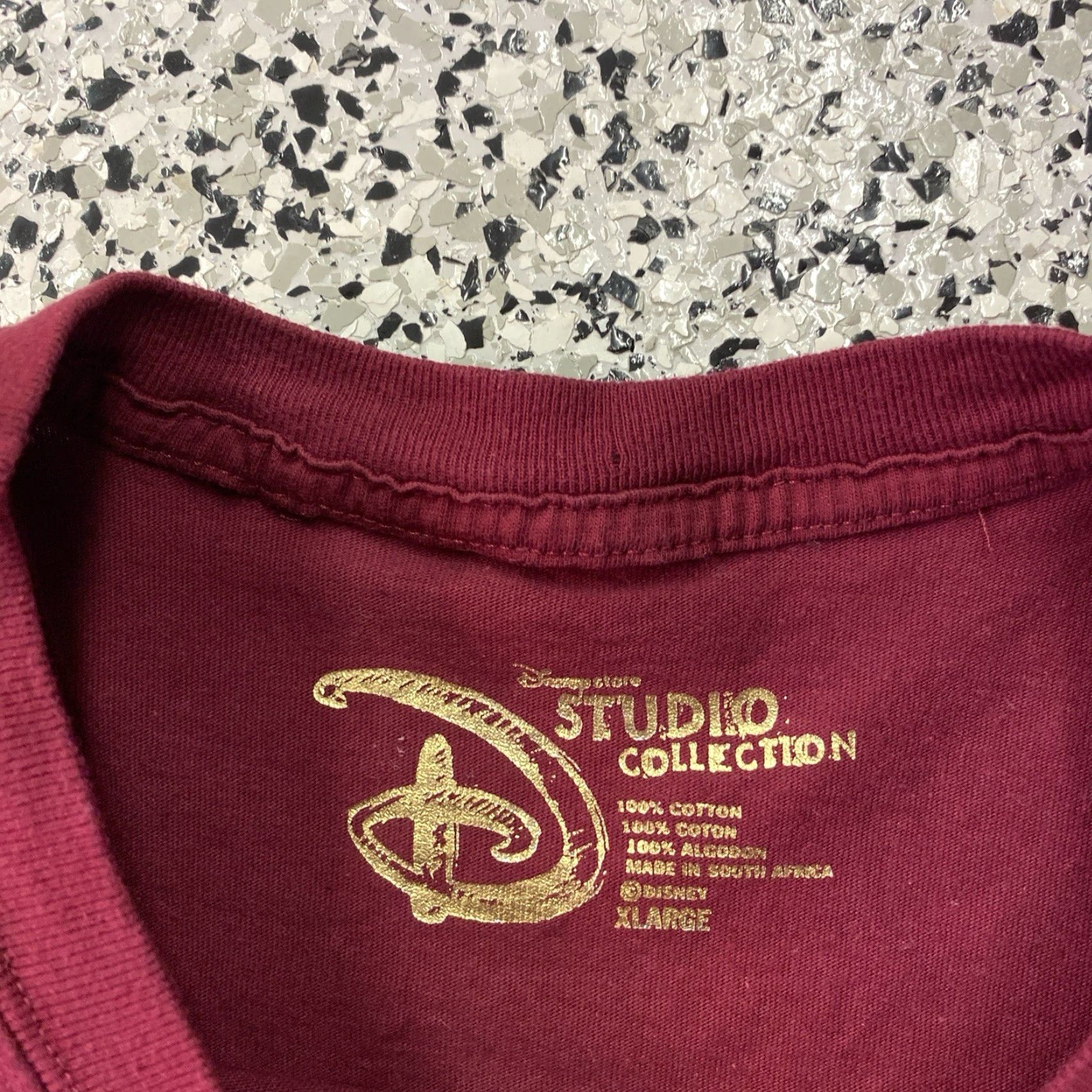 Disney VINTAGE Disney World Studio Mickey Mouse Donald Duck T Shirt Adult XL Burgundy Cotton Logo Crew Neck Short Sleeve Men Size US XL / EU 56 / 4 - 2 Thumbnail
