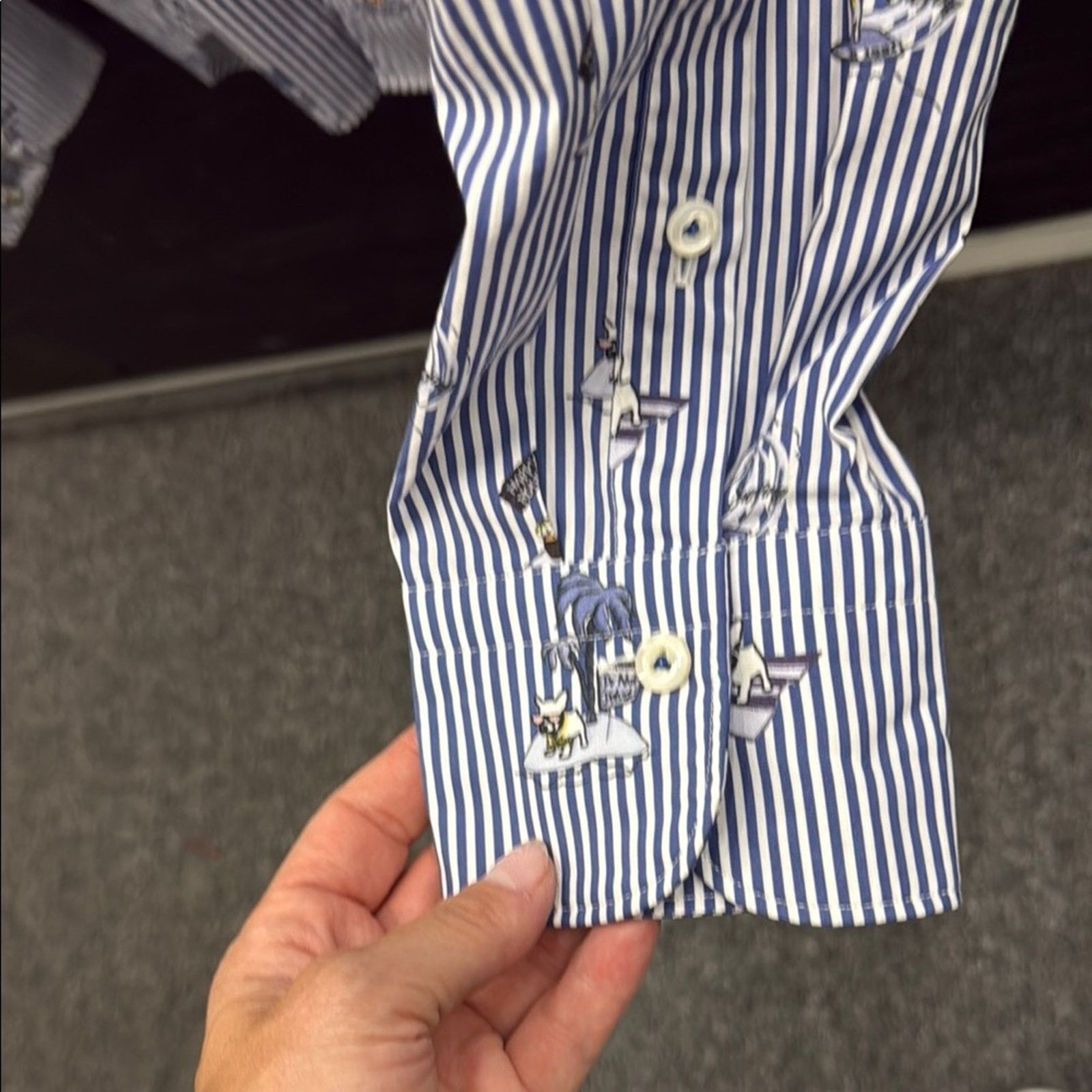 Other NWT Van Laack Striped Button-Up Shirt with dog Print Size M Size US M / EU 48-50 / 2 - 6 Thumbnail