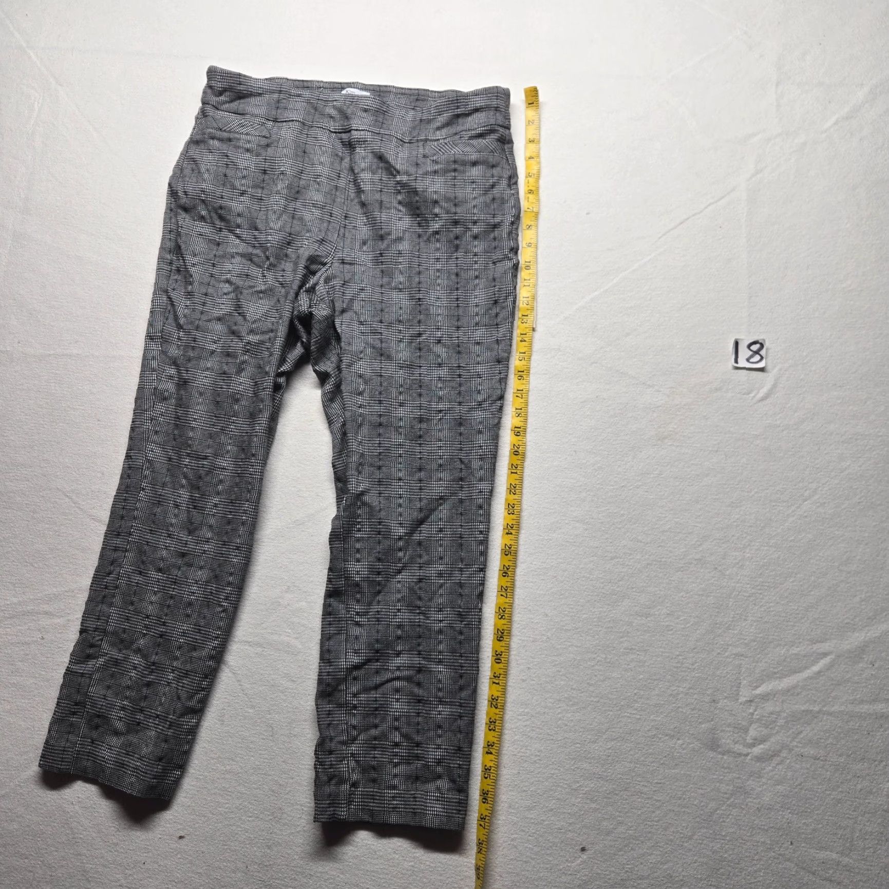Vintage KIM ROGERS Women's Pants Gray Plaid Pull On Elastic Waist Size 16S Size 38" / US 16 / IT 52 - 7 Thumbnail