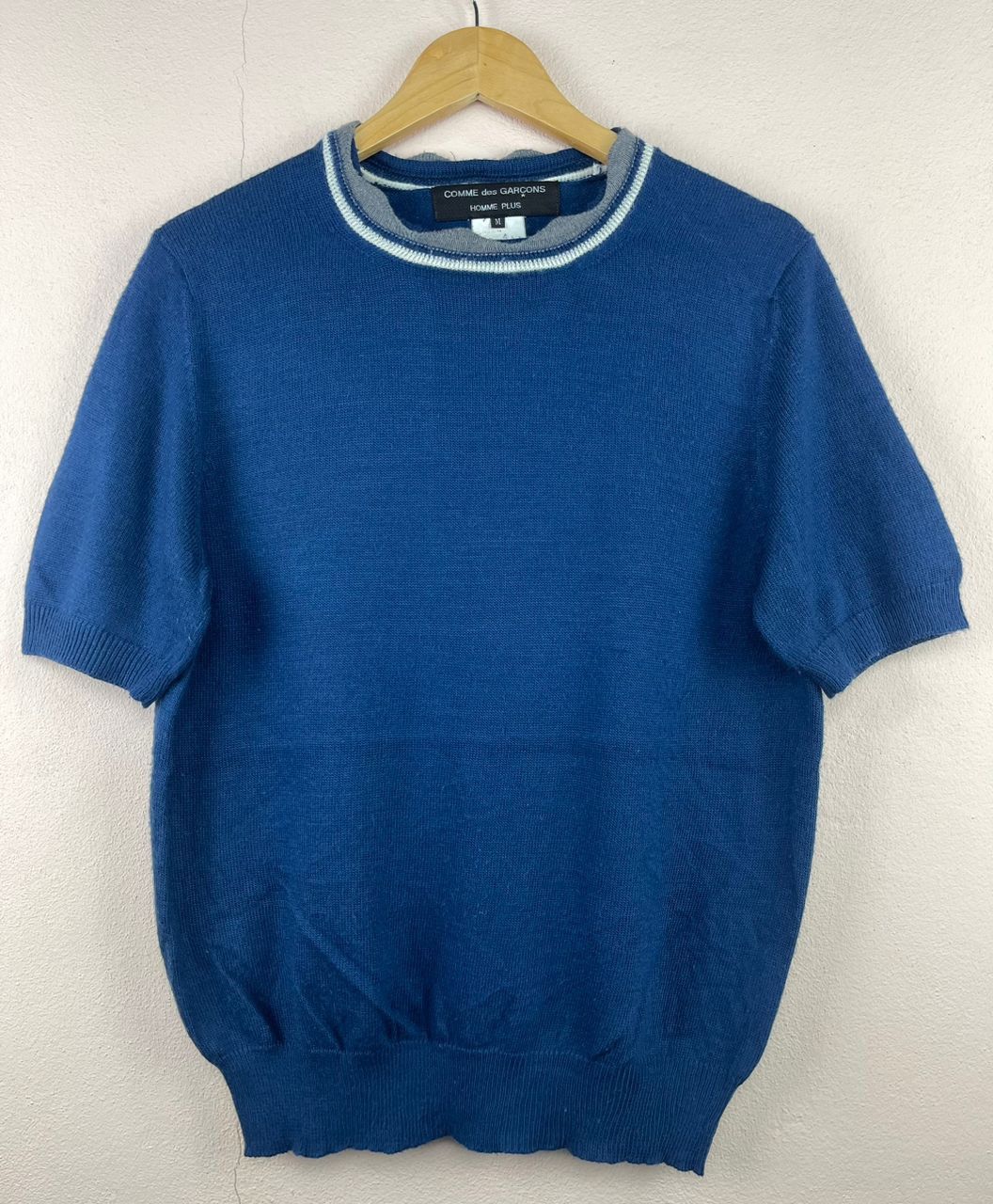 Comme des Garcons Homme Plus × Japanese Brand × Rei Kawakubo AD1998 Short Sleeve Knit Sweater Size US M / EU 48-50 / 2 - 5 Thumbnail