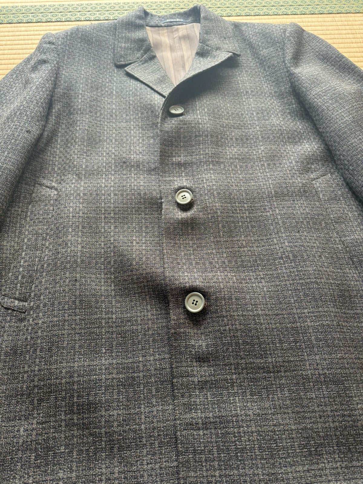 Other 1960s–70s Japanese Rasha Wool Coat – Gray Check Size US L / EU 52-54 / 3 - 11 Thumbnail
