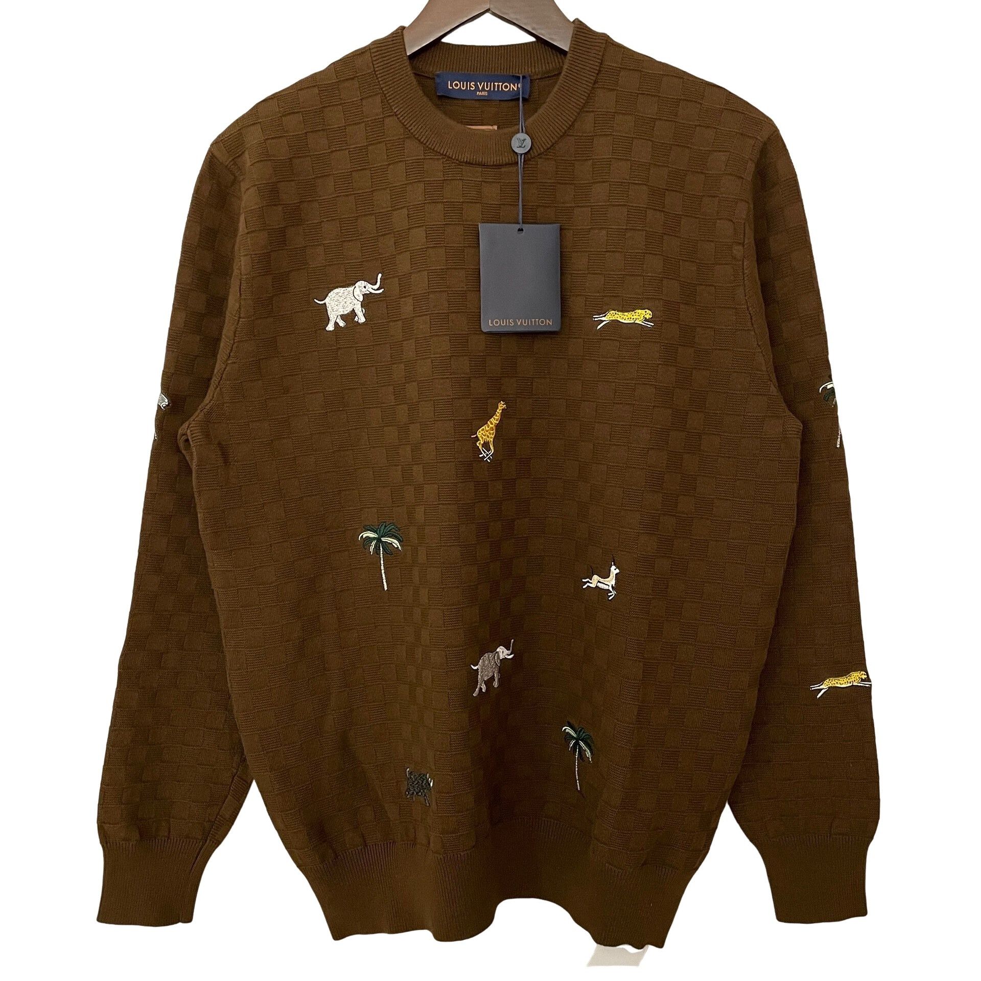 Louis Vuitton Louis Vuitton Animal Embroidered Damier Sweater Size M Size US M / EU 48-50 / 2 - 1 Thumbnail