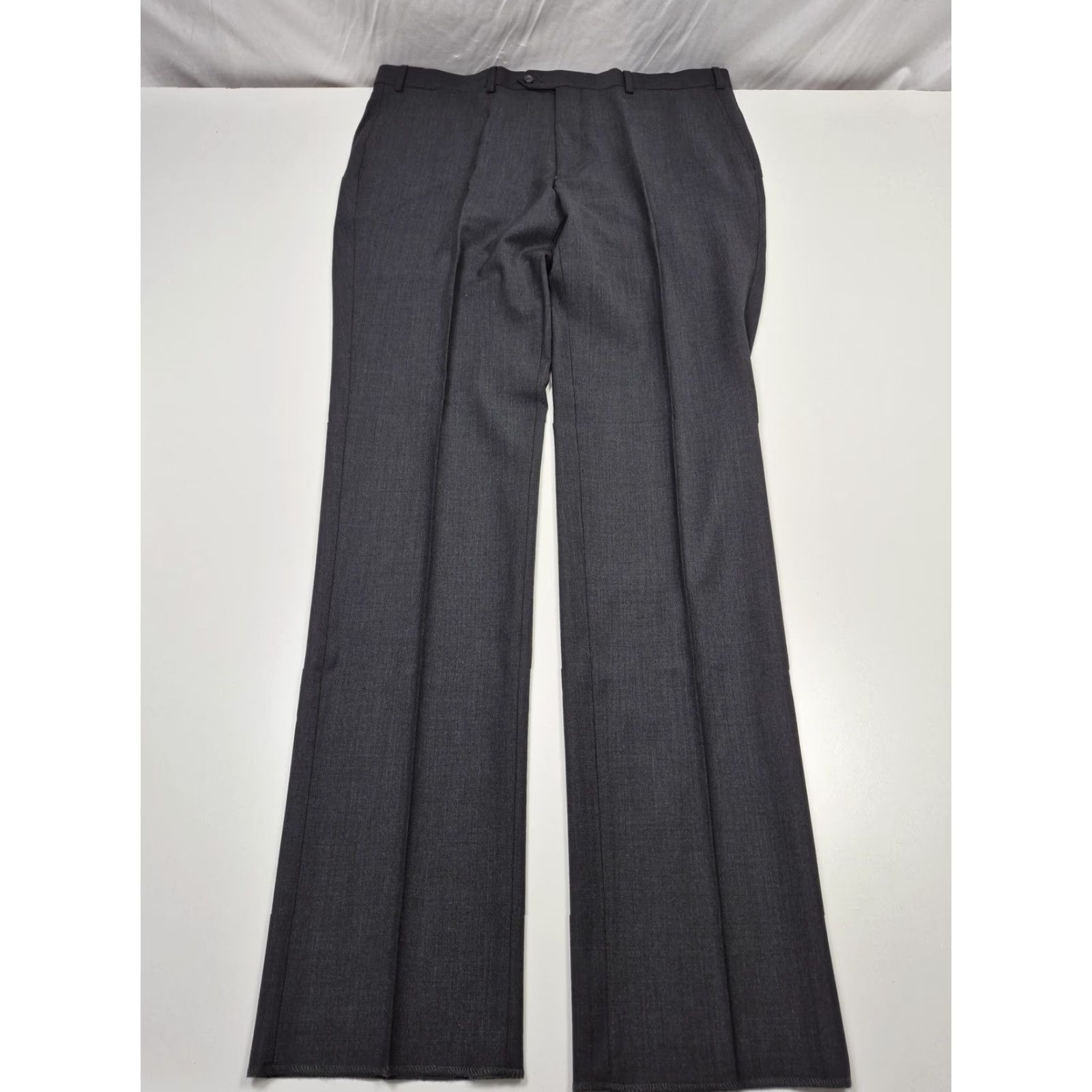 Vintage Giles & Jasper Pants Men 40x36 Gray Wool Stretch Flat Front Unhemmed NWT Size US 40 / EU 56 - 2 Thumbnail