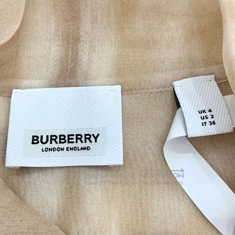 Burberry Burberry Silk Shirt in Light Brown. Size XS / US 0-2 / IT 36-38 - 6 Thumbnail