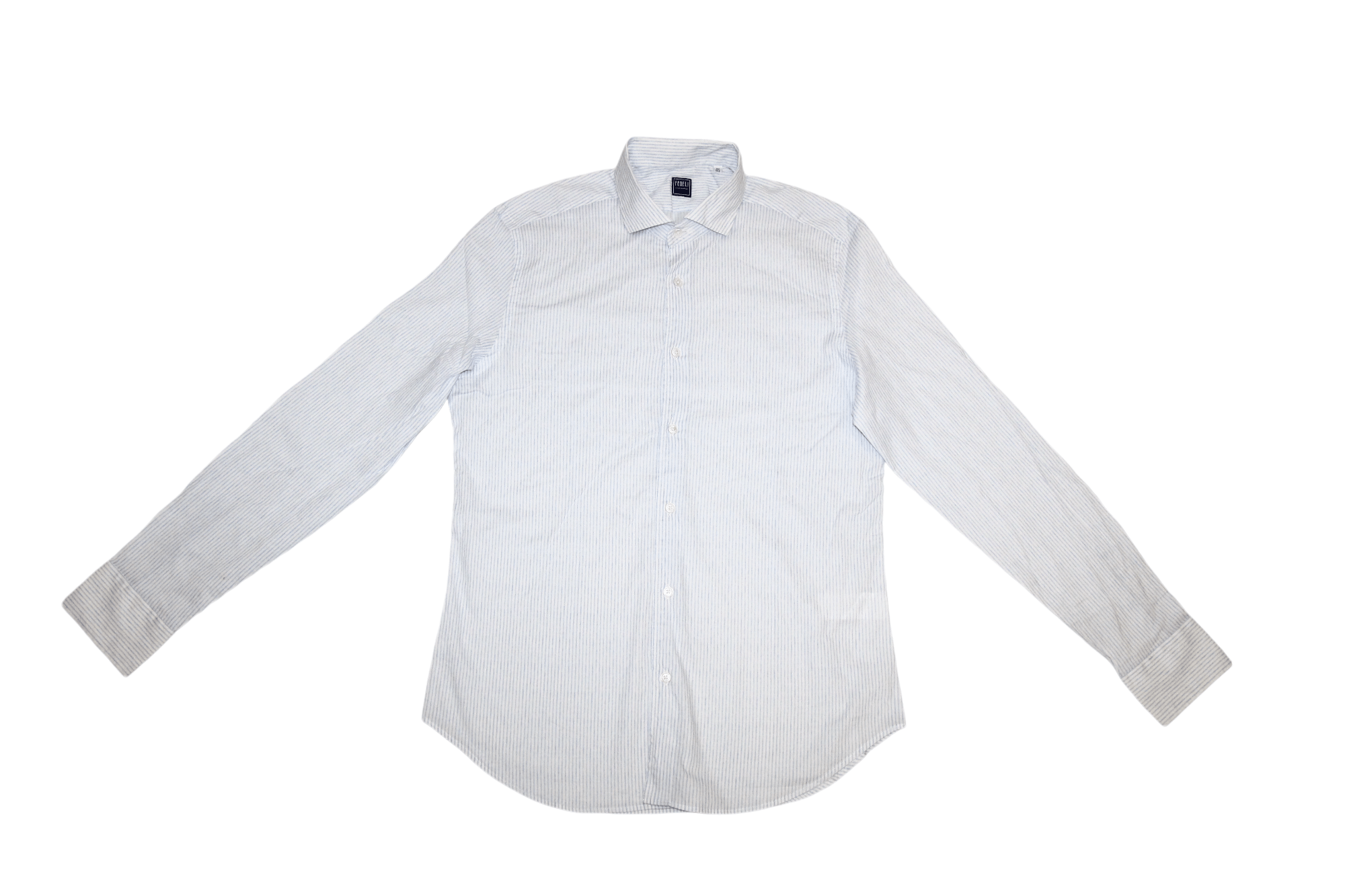 Fedeli Fedeli Bold Striped Cutaway-collar Poplin Shirt Size US L / EU 52-54 / 3 - 3 Thumbnail
