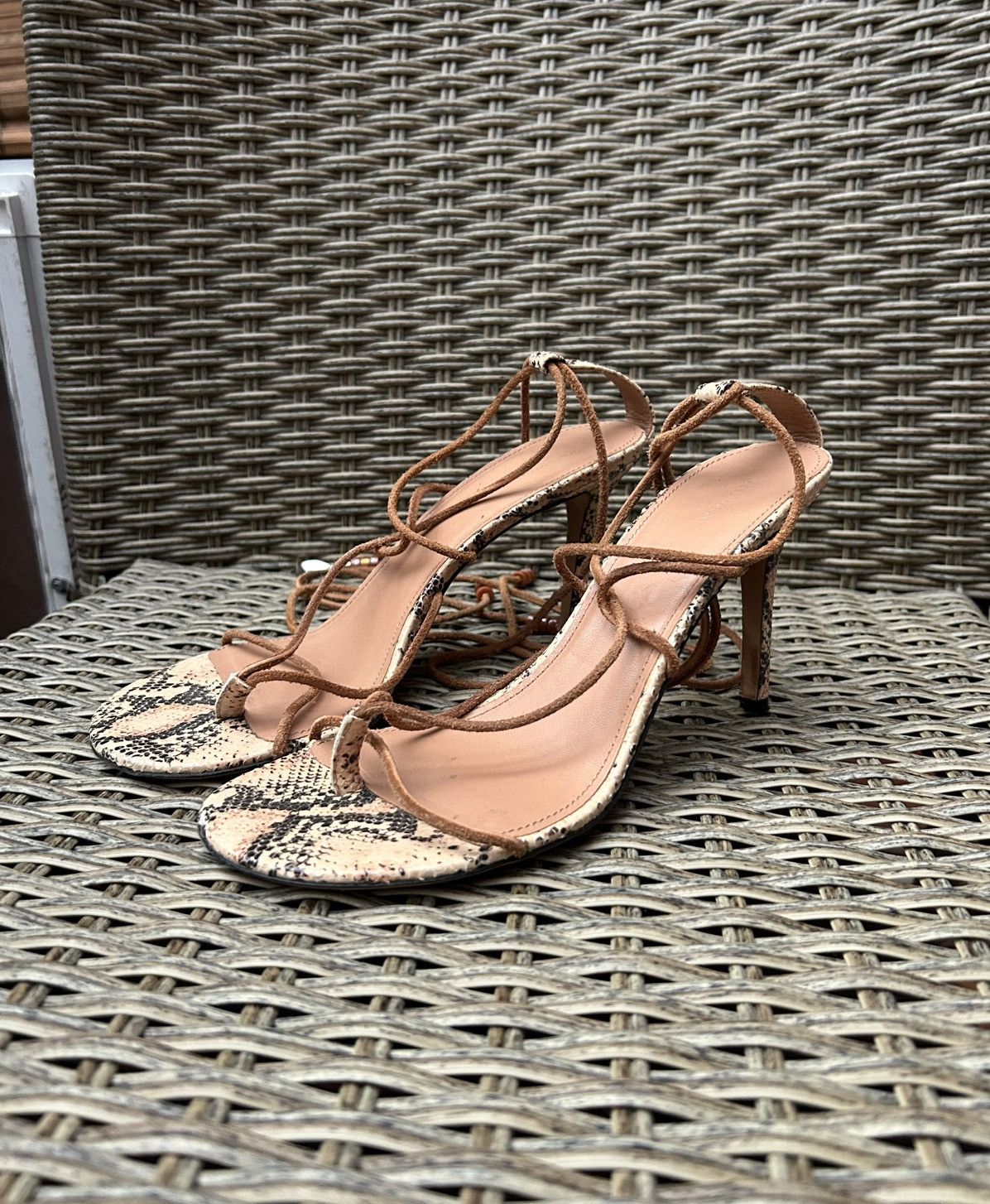 Isabel Marant Isabel Marant Adeia Snake Lace-Up Sandals Strappy Heels Size US 10 / IT 40 - 1 Thumbnail