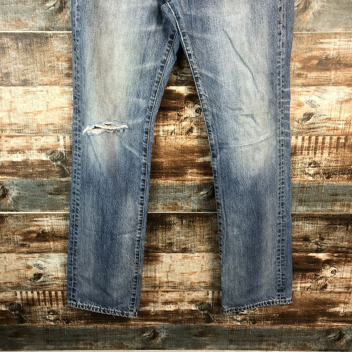 Uniqlo DL Uniqlo Jeans Blue Distressed Denim Pants #C154 Size US 31 - 6 Thumbnail