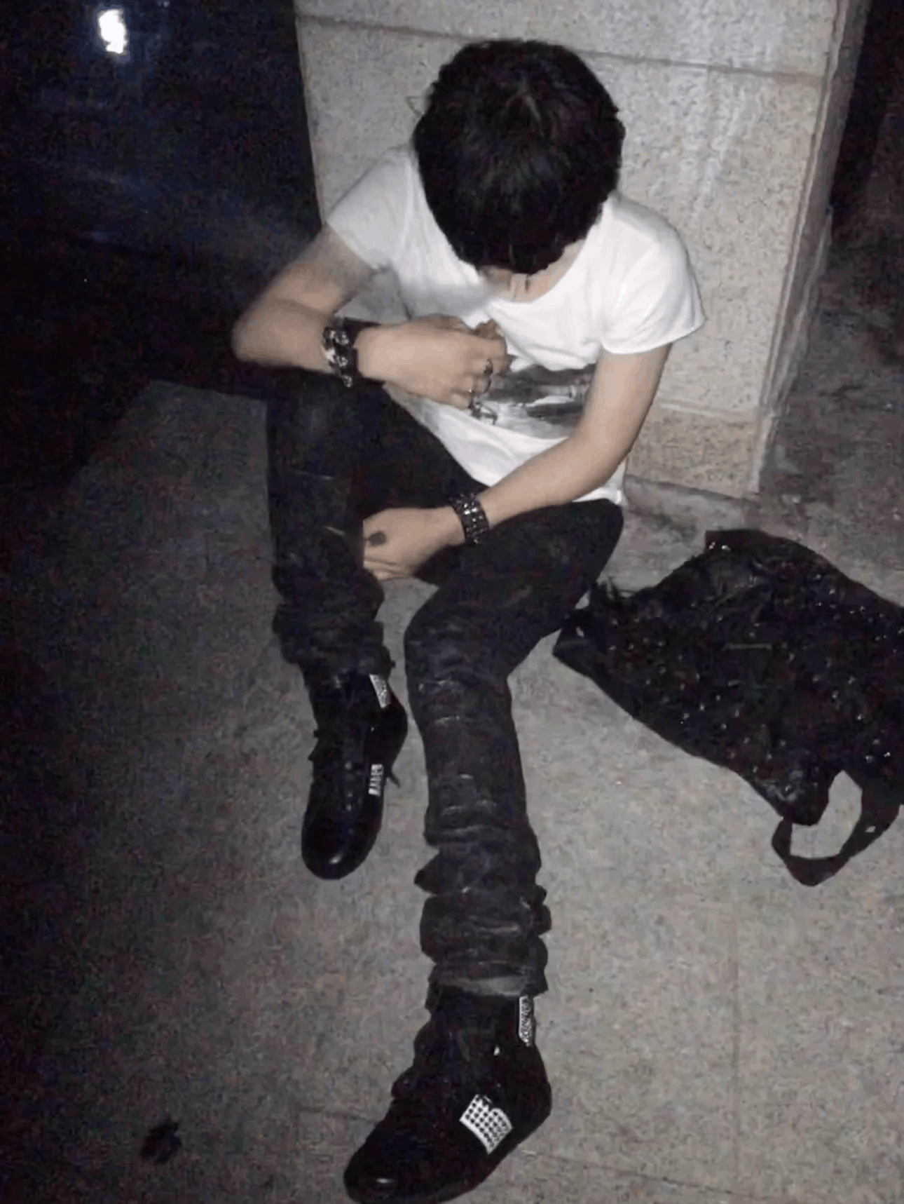 Saint Laurent Paris SLP 14fw high-top bullet magic tape skate shoes black white Size US 7 / EU 40 - 9 Thumbnail