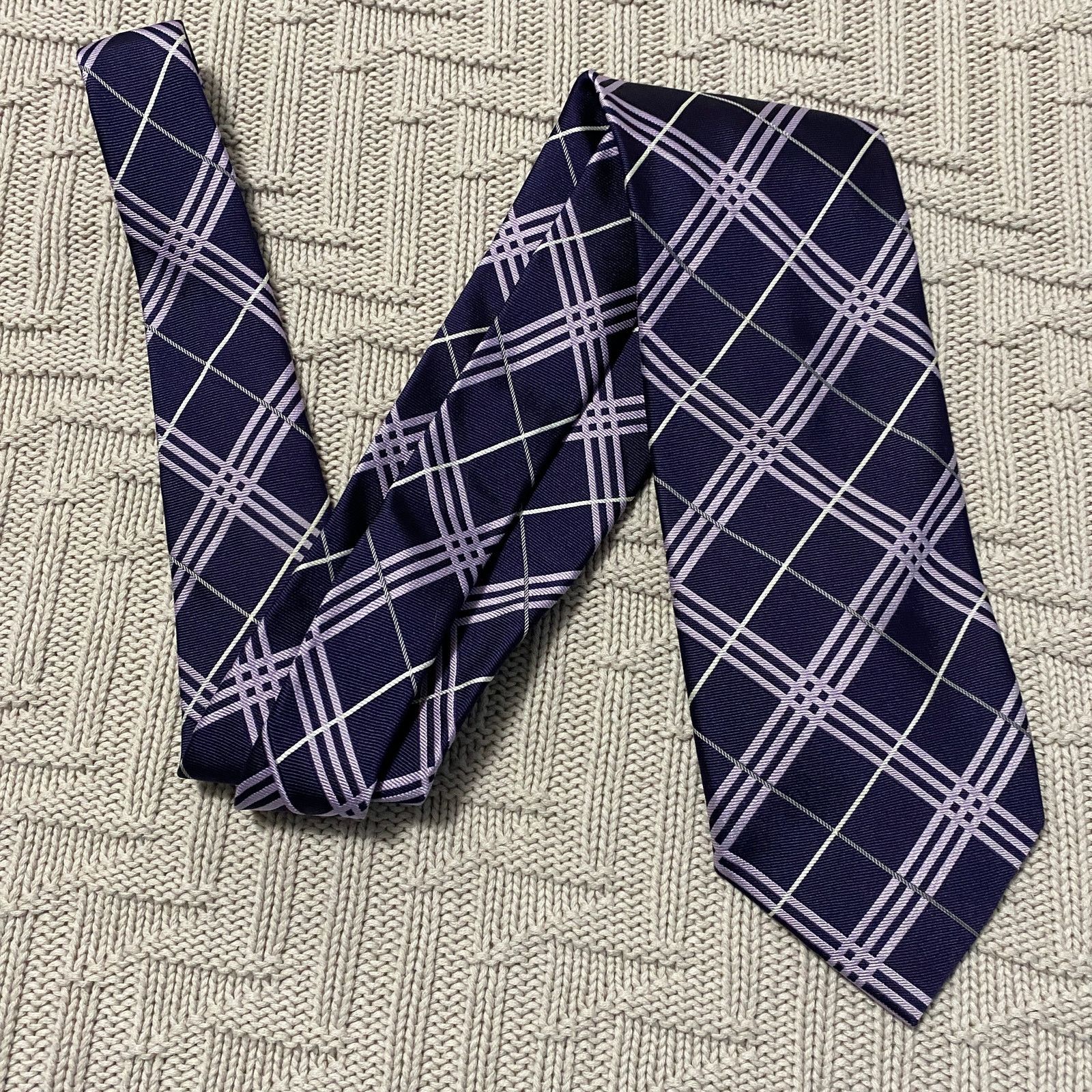Altea Altea purple plaid Italian silk tie Size ONE SIZE - 1 Thumbnail