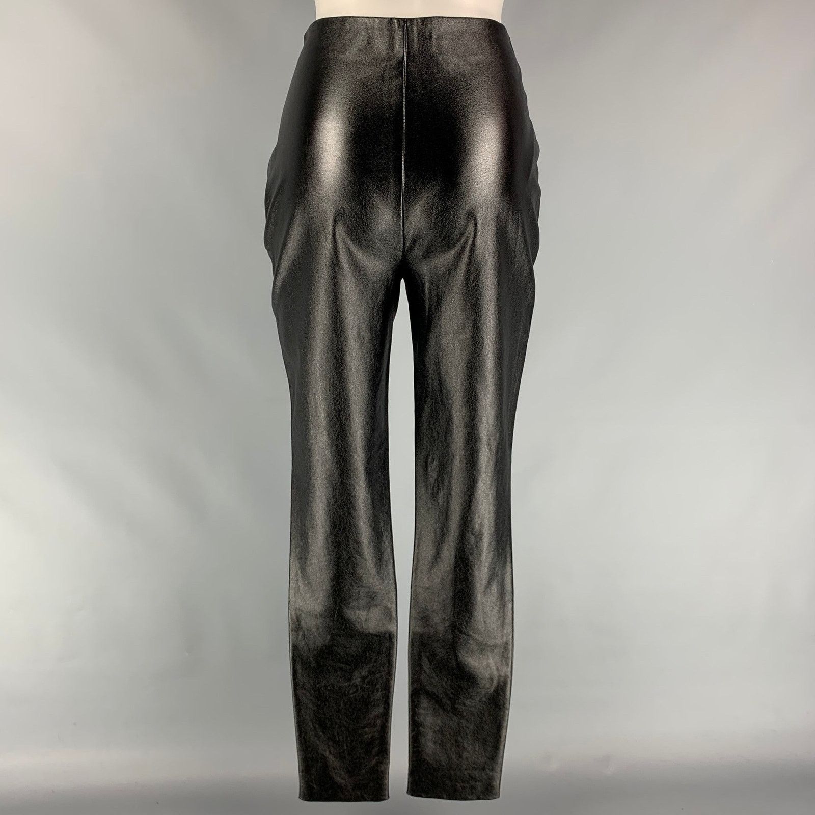 STAND STUDIO STAND STUDIO Tabitha Black Faux Leather Ankle Zips Leggings Size 27" / US 4 / IT 40 - 2 Thumbnail