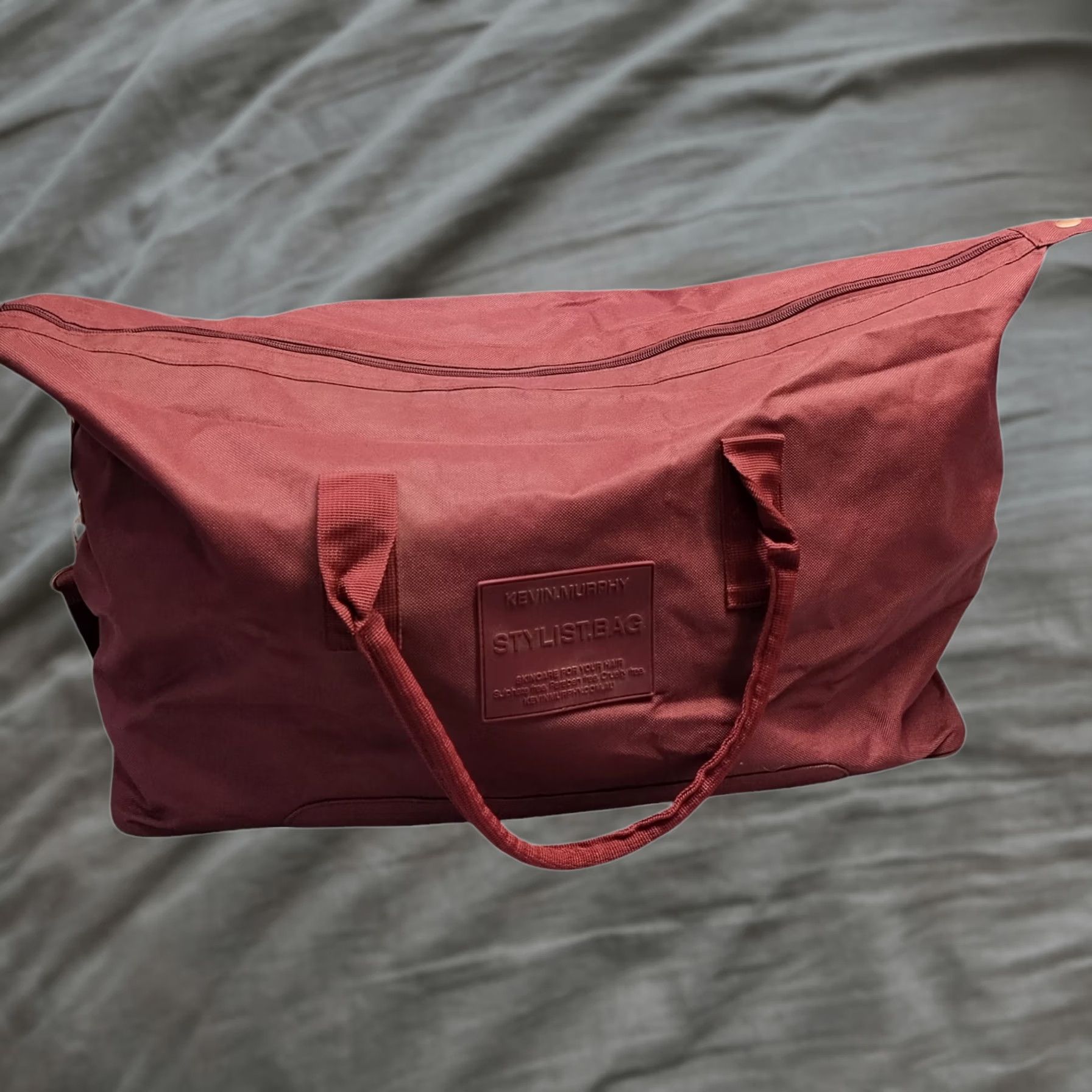 Vintage Kevin Murphy Stylist Duffle Bag Womens Burgundy Canvas Dual Top Handle KMuc2046 Size L / US 10 / IT 46 - 1 Thumbnail