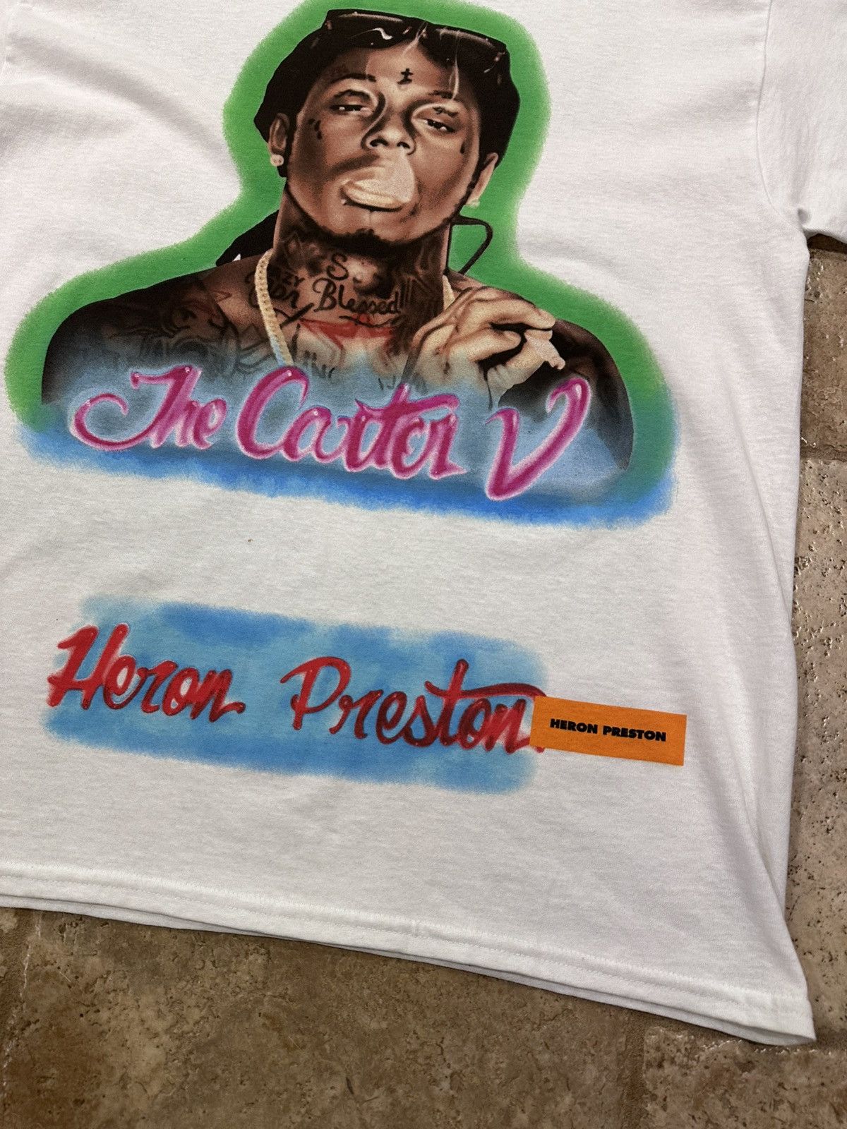 Heron Preston Heron Preston x Lil Wayne The Carter V White Rap Tee Size US L / EU 52-54 / 3 - 4 Thumbnail