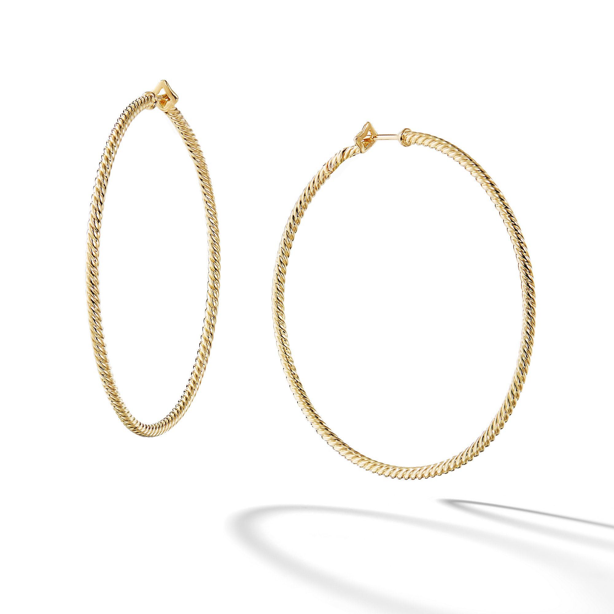 David Yurman o1w1db10325 Earrings in 18K Yellow Gold & 2in Size ONE SIZE - 1 Thumbnail
