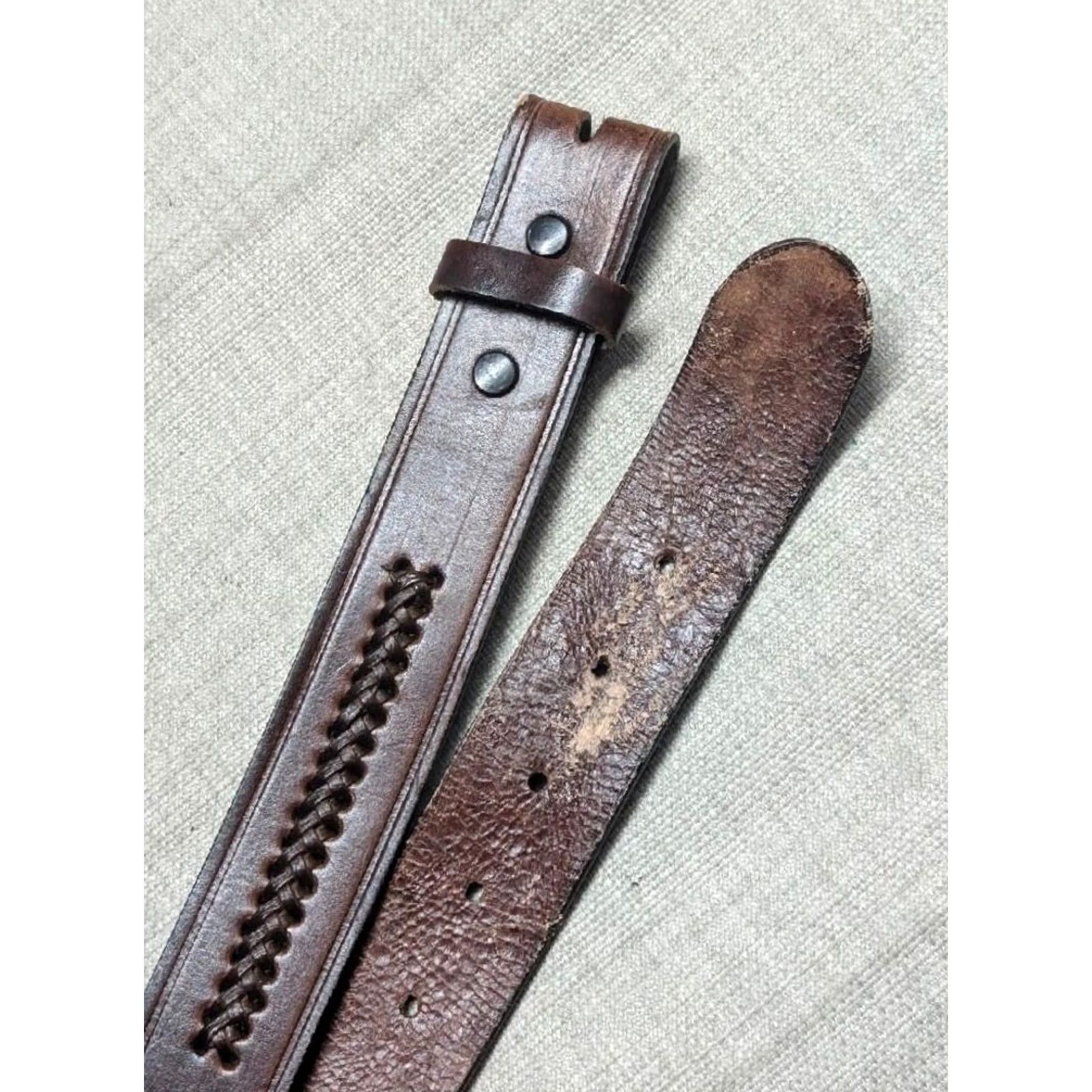 Vintage VINTAGE WESTERN Belt 42 brown BRAIDED leather SCORPION handcrafted buckle tooled Mens Size 42 - 6 Thumbnail