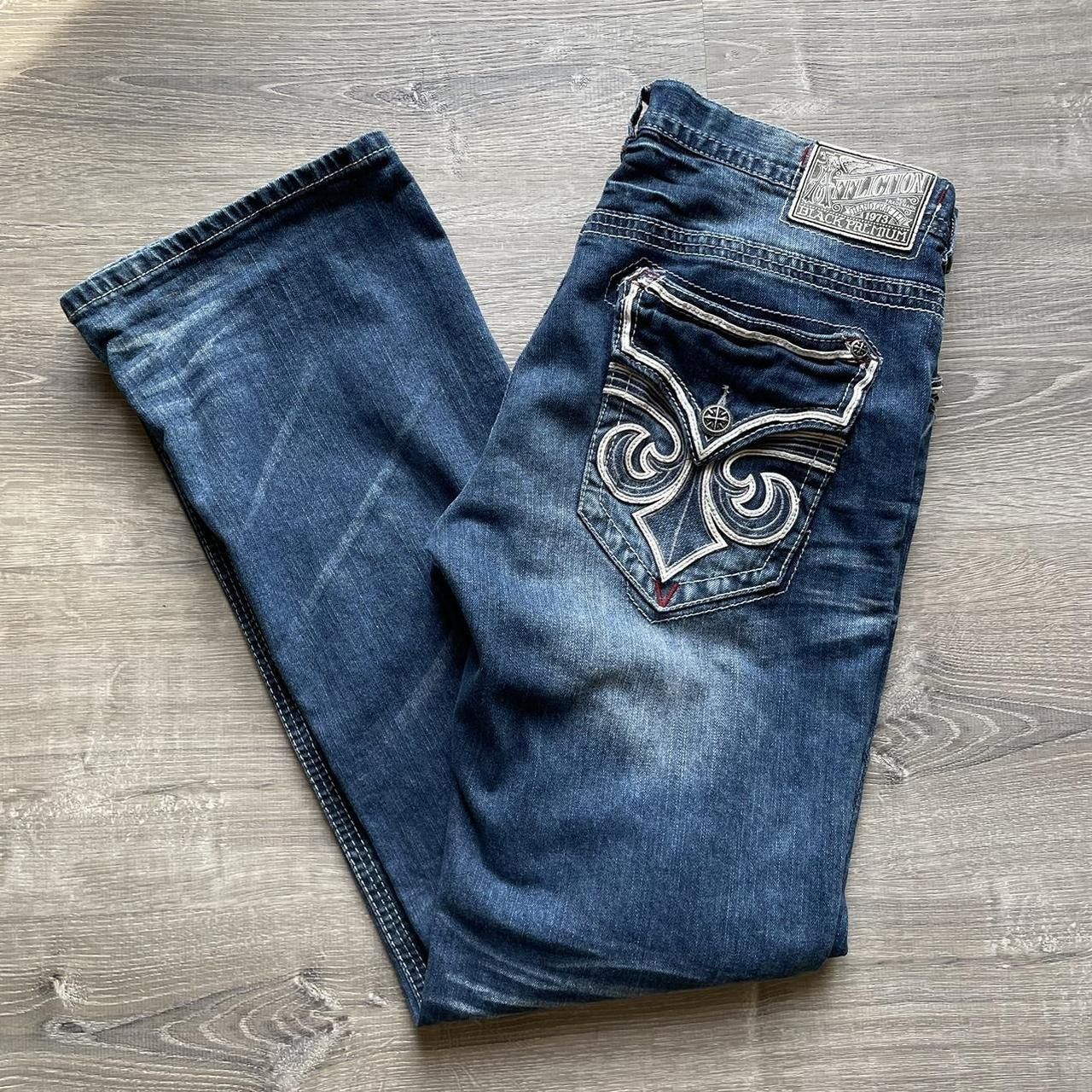 image of Crazy Vintage Y2K 90's Affliction Baggy Jeans in Blue, Men's (Size 34)