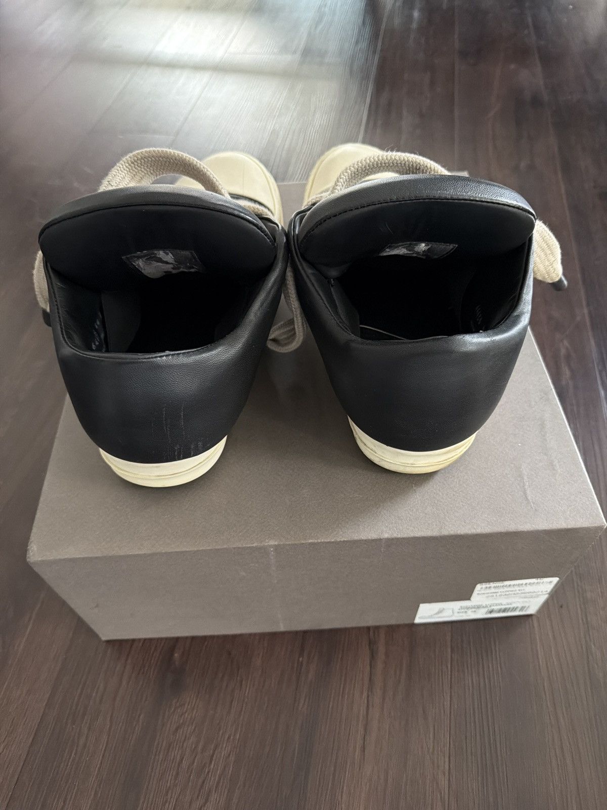 Rick Owens Rick Owens Black Milk Padded Jumbo Low Sneakers Size US 11 / EU 44 - 4 Thumbnail