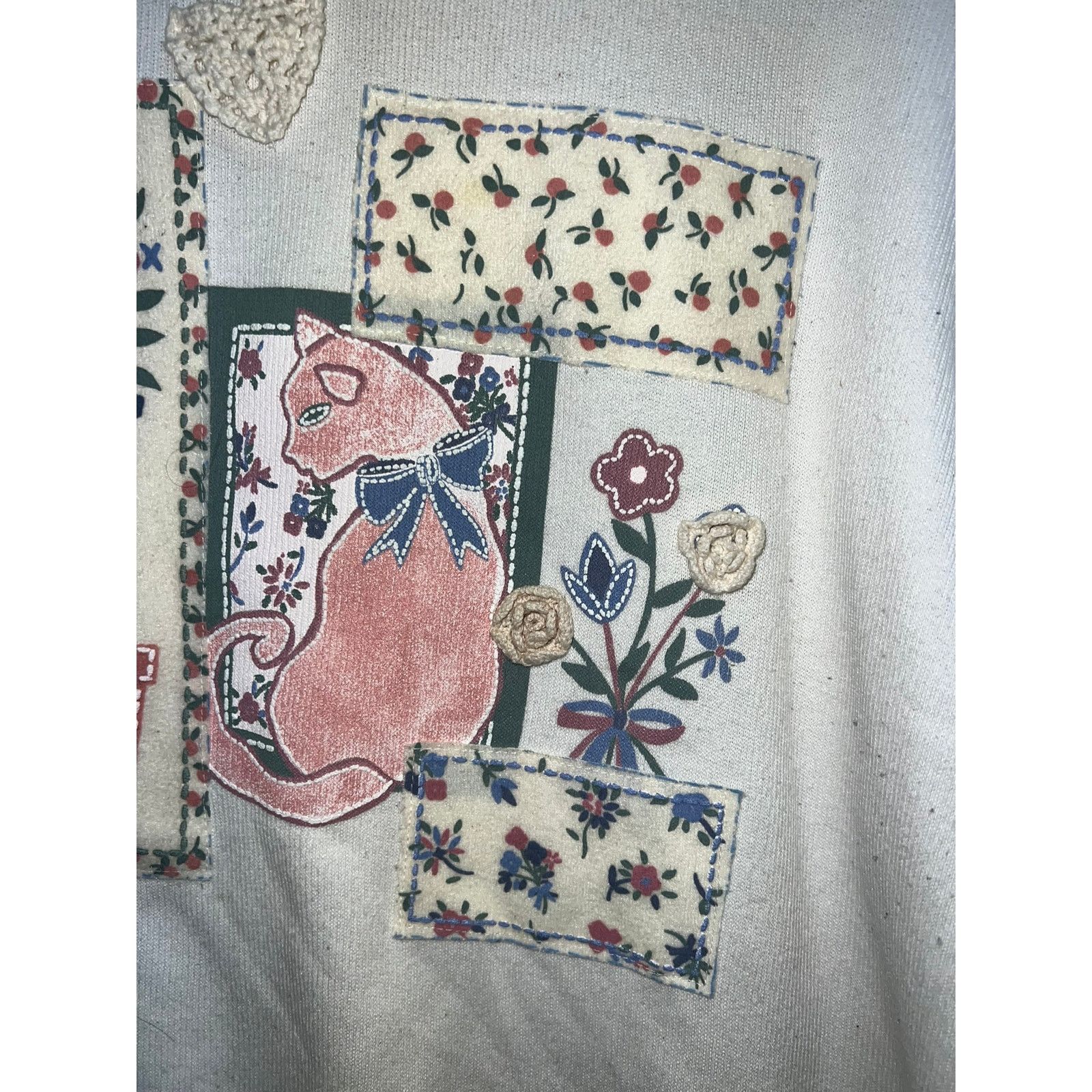 Vintage Womens Vintage Cat Sweatshirt Crewneck Teddi Pink Art VTG M Size M / US 6-8 / IT 42-44 - 4 Thumbnail
