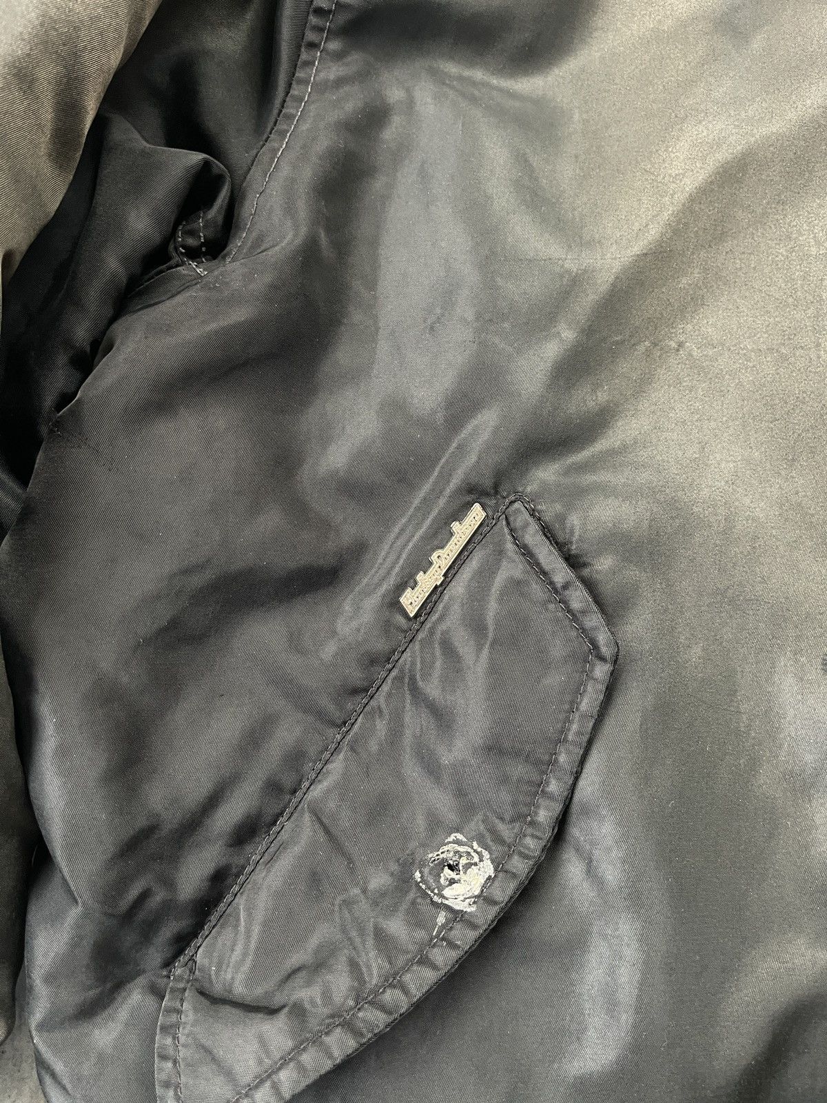 Mens Vintage Harley Davidson Bomber Jacket Big Logo Size L