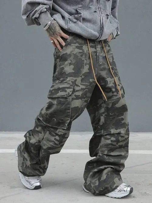 Designer × Japanese Brand × Vintage y2k baggy cargo hiphop Camo pants Size US 34 / EU 50 - 4 Thumbnail