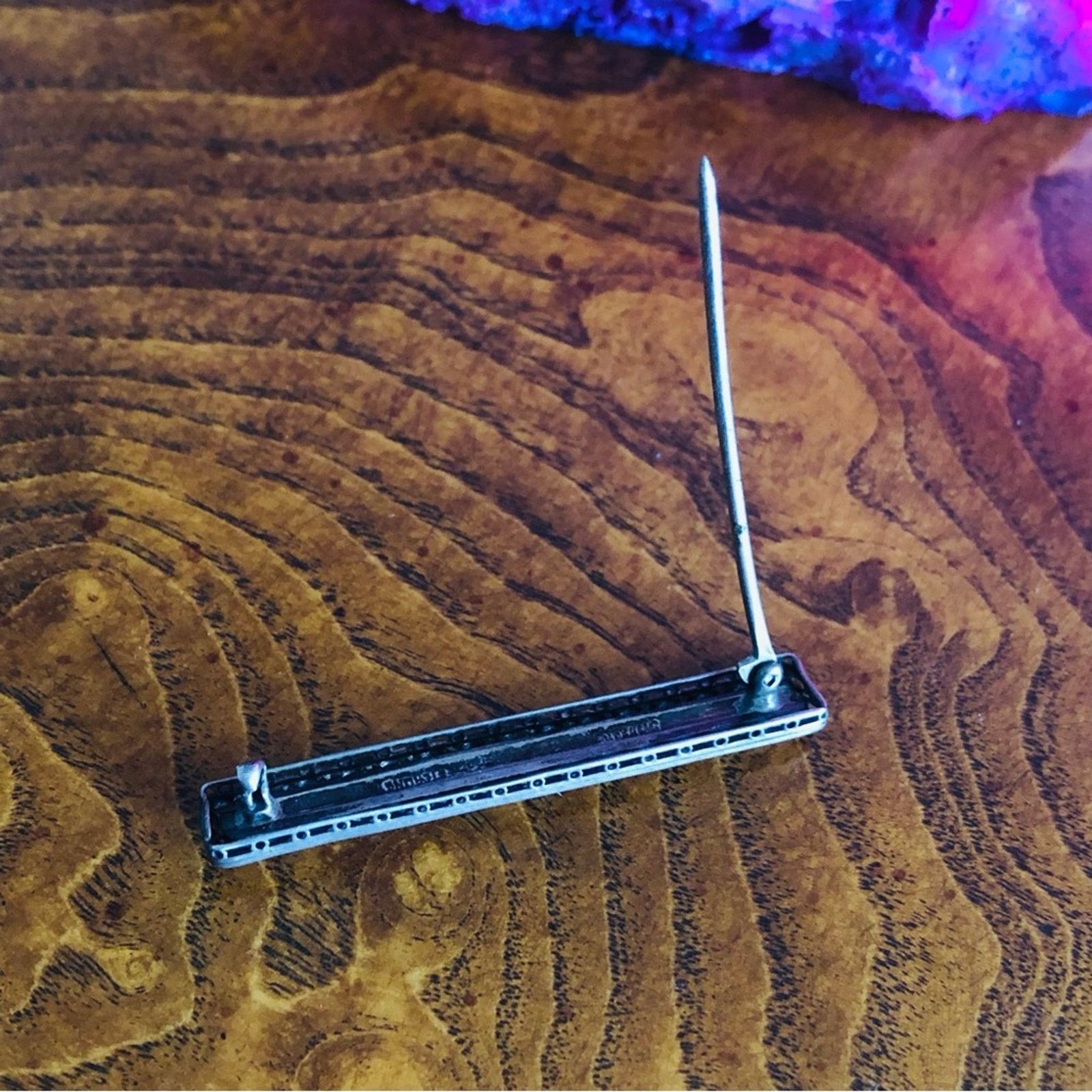 Jewelry Antique art deco Fishson Sterling silver stone bar brooch Size ONE SIZE - 12 Thumbnail