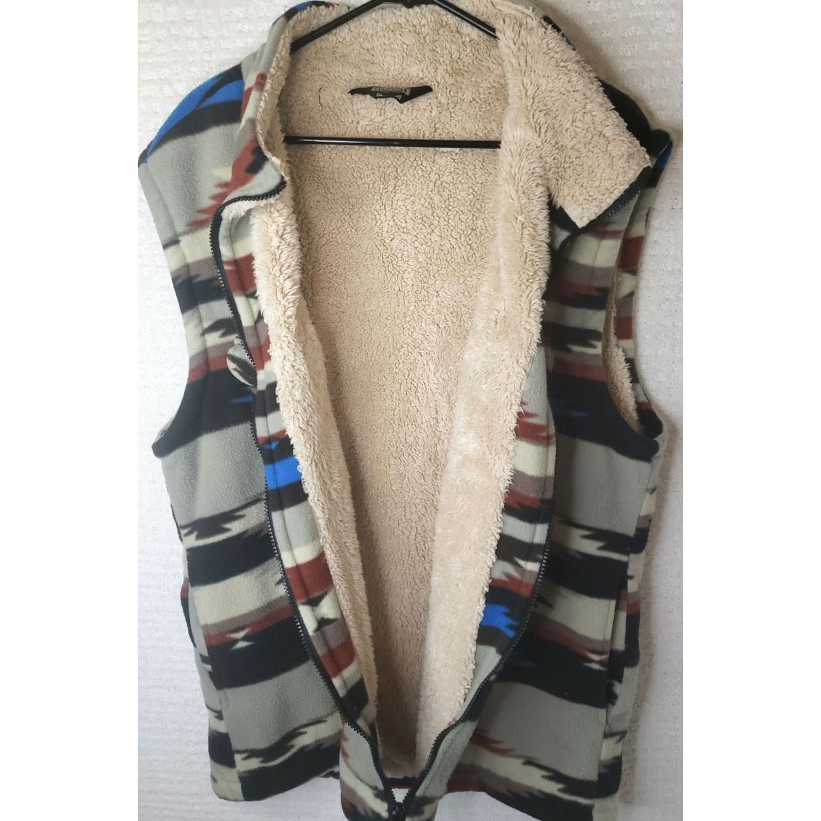 Vintage Guide Gear Navajo Aztec Western Vest Sherpa Lined Zip Men's XL USA Size US XL / EU 56 / 4 - 7 Thumbnail