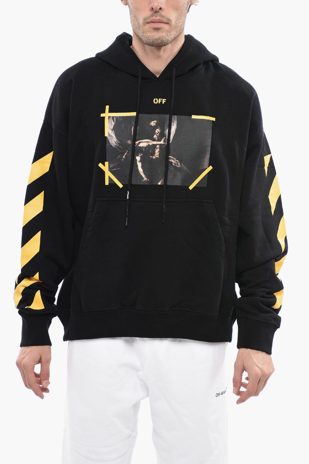 image of Off White Og1Mm0424 Permanent Diag Hoodie In Black, Men's (Size XS)