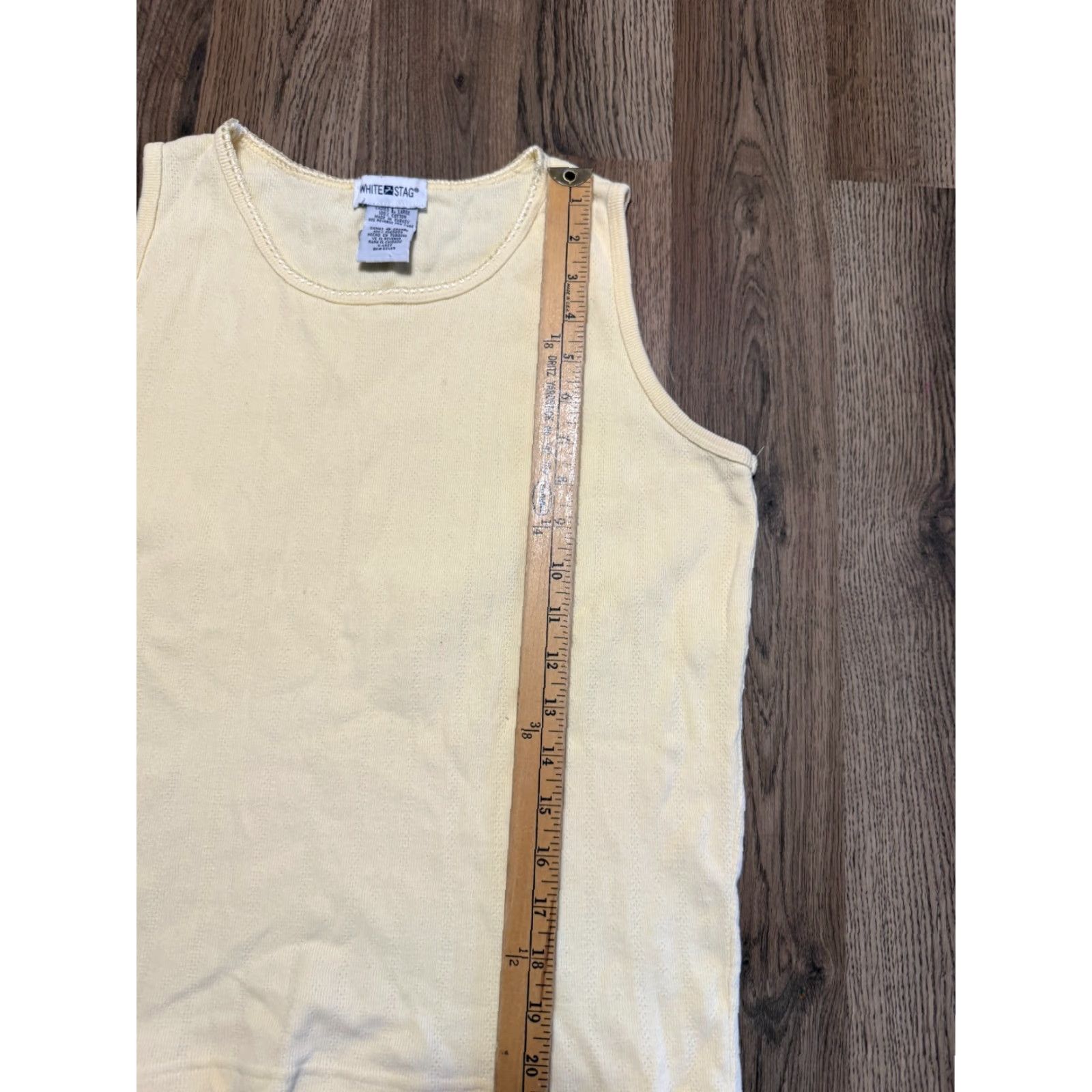 Vintage White Stag Tank Top Women L Yellow Sleeveless Shirt Tank Top Regular Casual Modern Basic Size L / US 10 / IT 46 - 6 Thumbnail