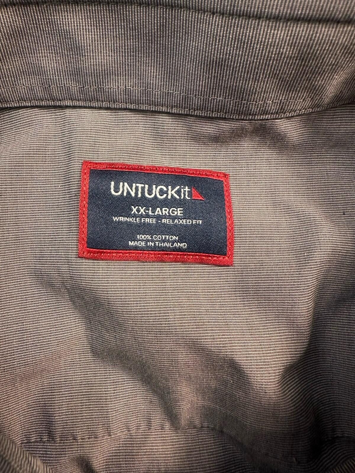UNTUCKit UNTUCKit Men's XX-Large Gray Cotton Wrinkle Resistant Shirt Size US XXL / EU 58 / 5 - 6 Thumbnail