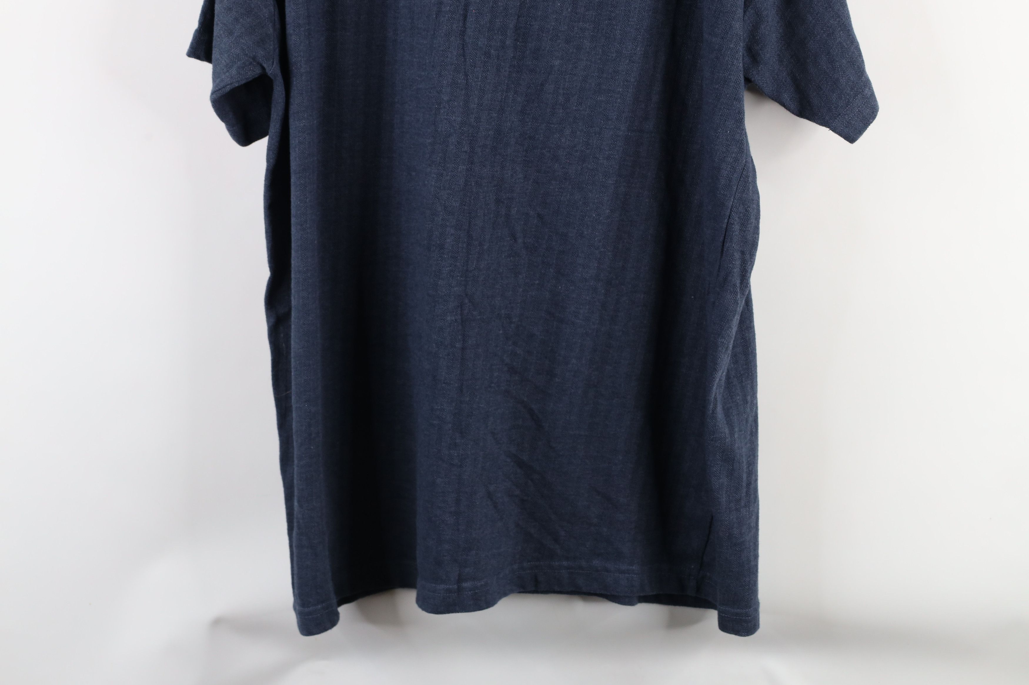Vintage Vintage 90s Streetwear Striped Knit Henley T-Shirt Blue Size US XL / EU 56 / 4 - 8 Thumbnail