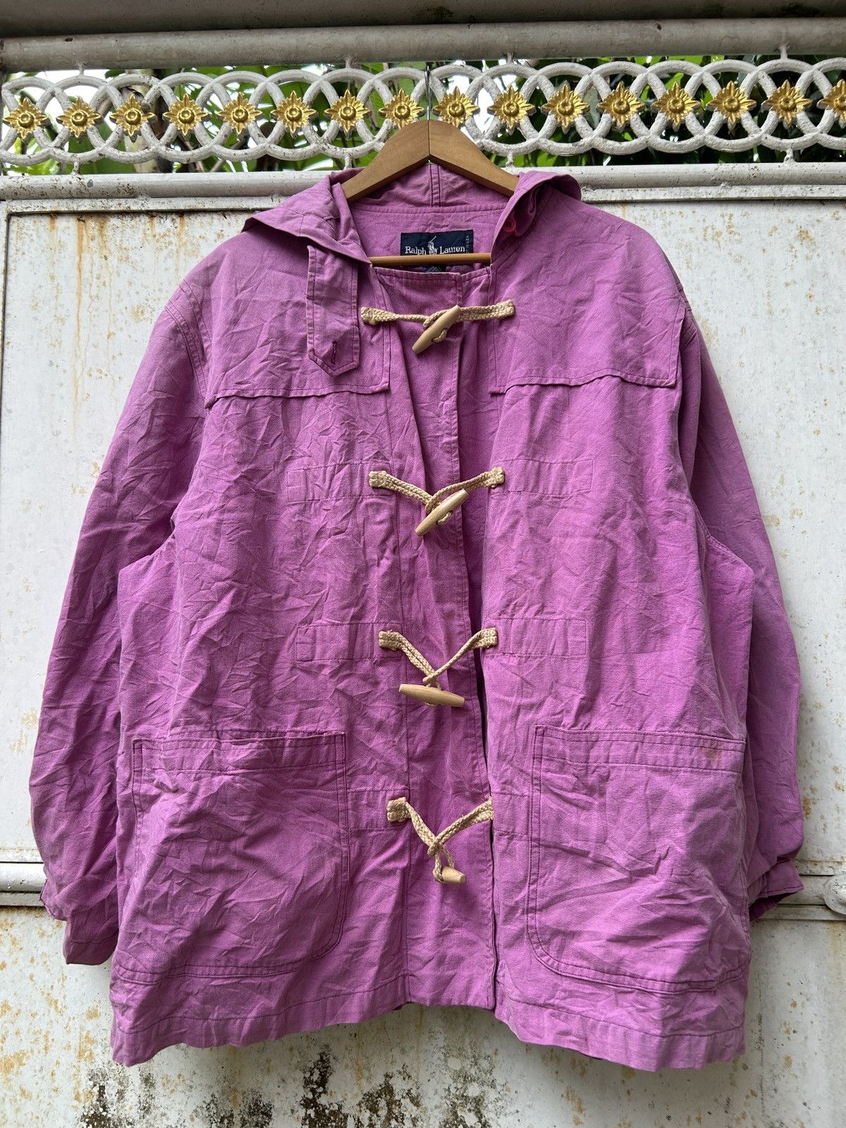 Vintage Vintage 80s-90s Polo Ralph Lauren Toggle Hoodie Sun Faded Size US L / EU 52-54 / 3 - 1 Thumbnail