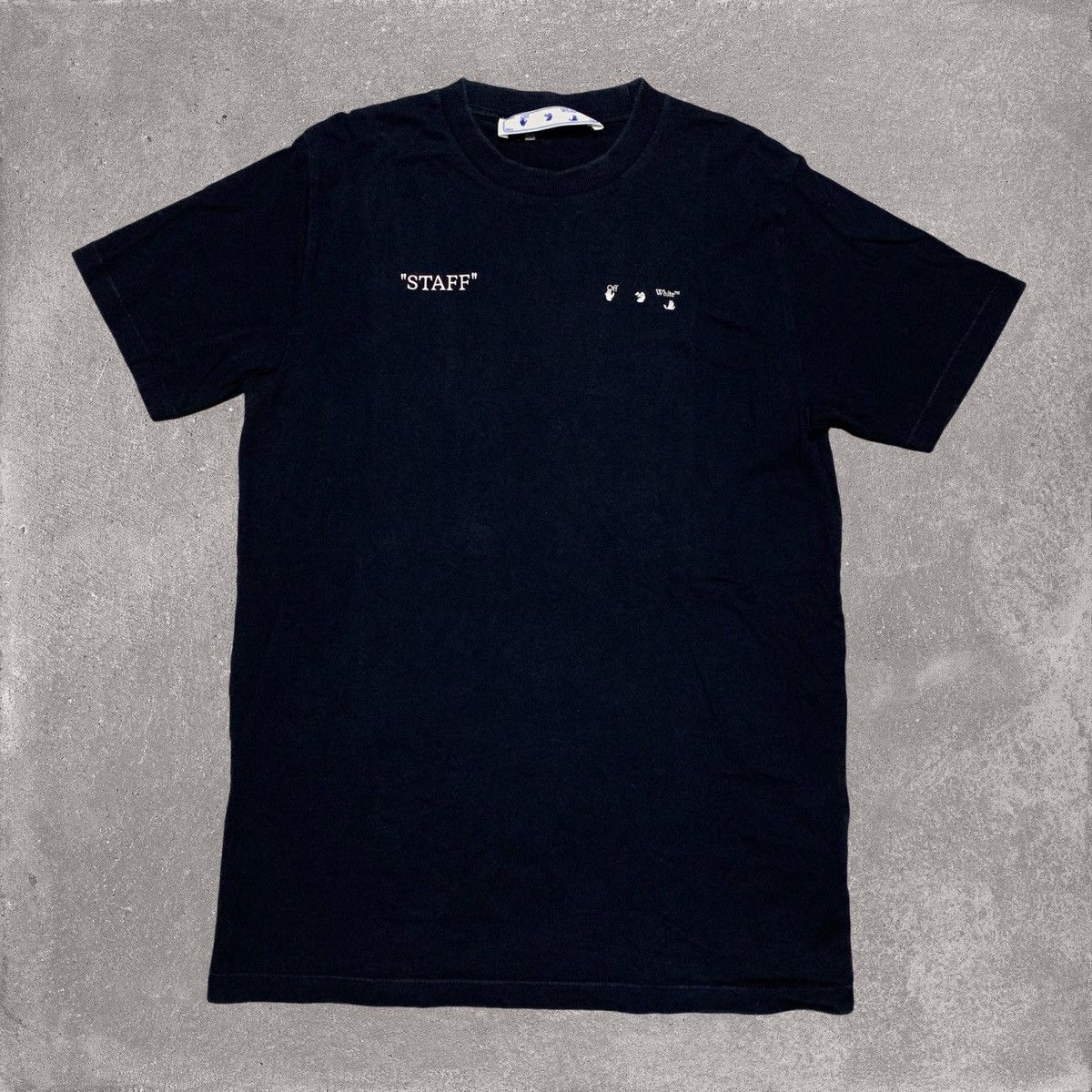 Off-White Off White Medium Staff Graphic Blue Tee Virgil Abloh Size US M / EU 48-50 / 2 - 1 Thumbnail
