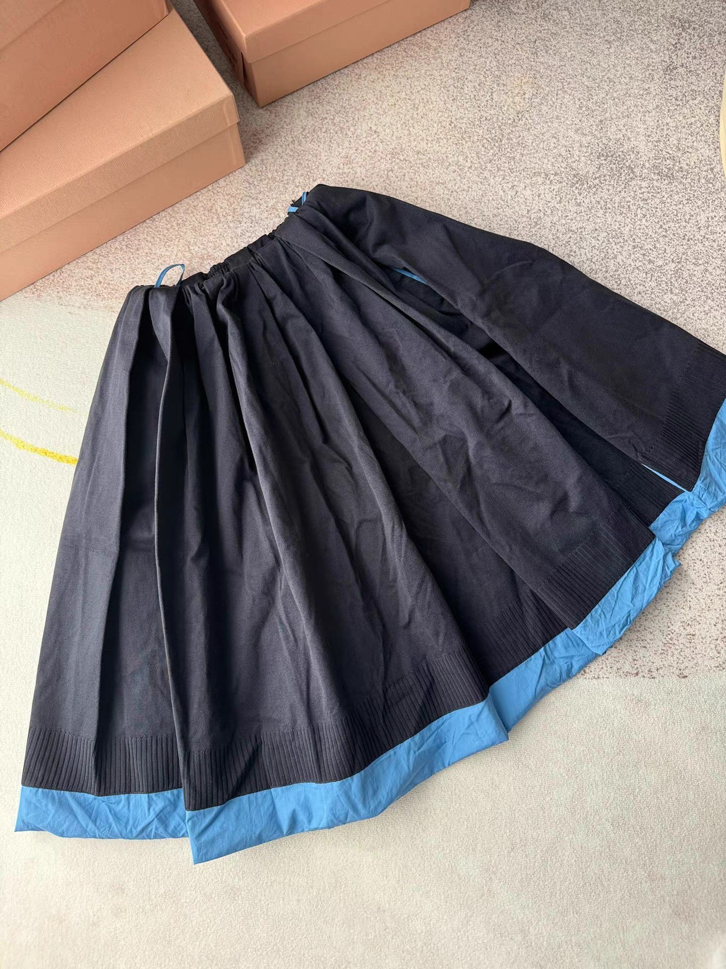 Miu Miu MiuMiu Fall/Winter 2024 Runway Blue Patchwork Tulle Skirt K6 Size 36" / US 14 / IT 50 - 2 Thumbnail