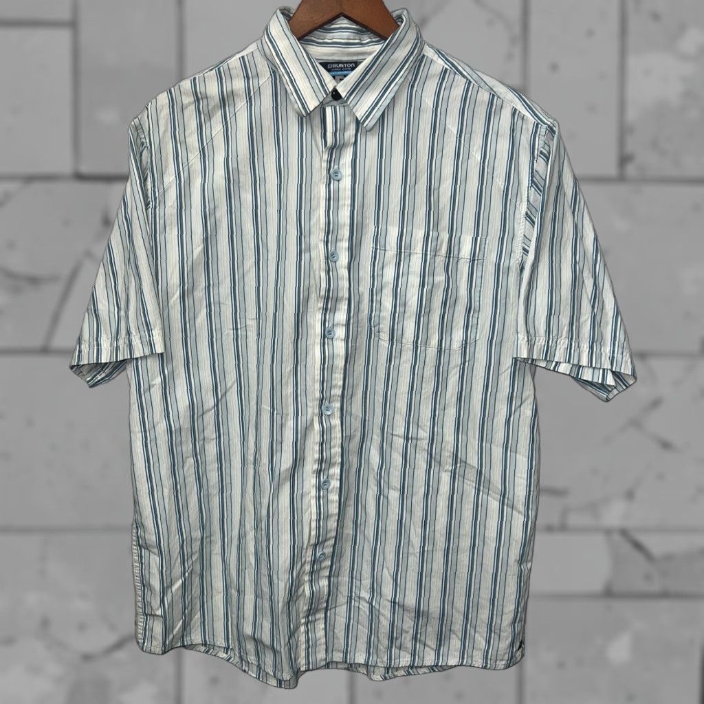 Burton VINTAGE Burton Blue Striped Button Up Shirt Mens Size L Size US L / EU 52-54 / 3 - 1 Thumbnail