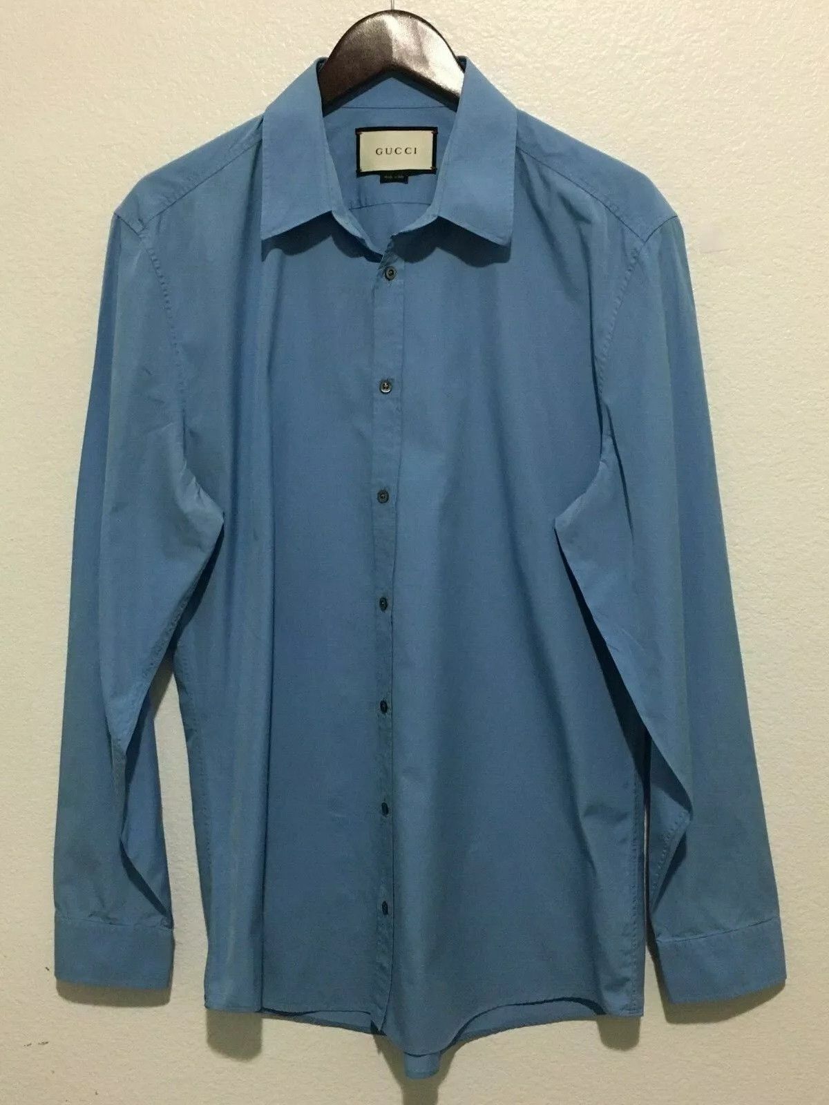 gucci blue dress shirt Gucci - Men's Skinny Dress 268694 Casual Shirt - Blue main image 0