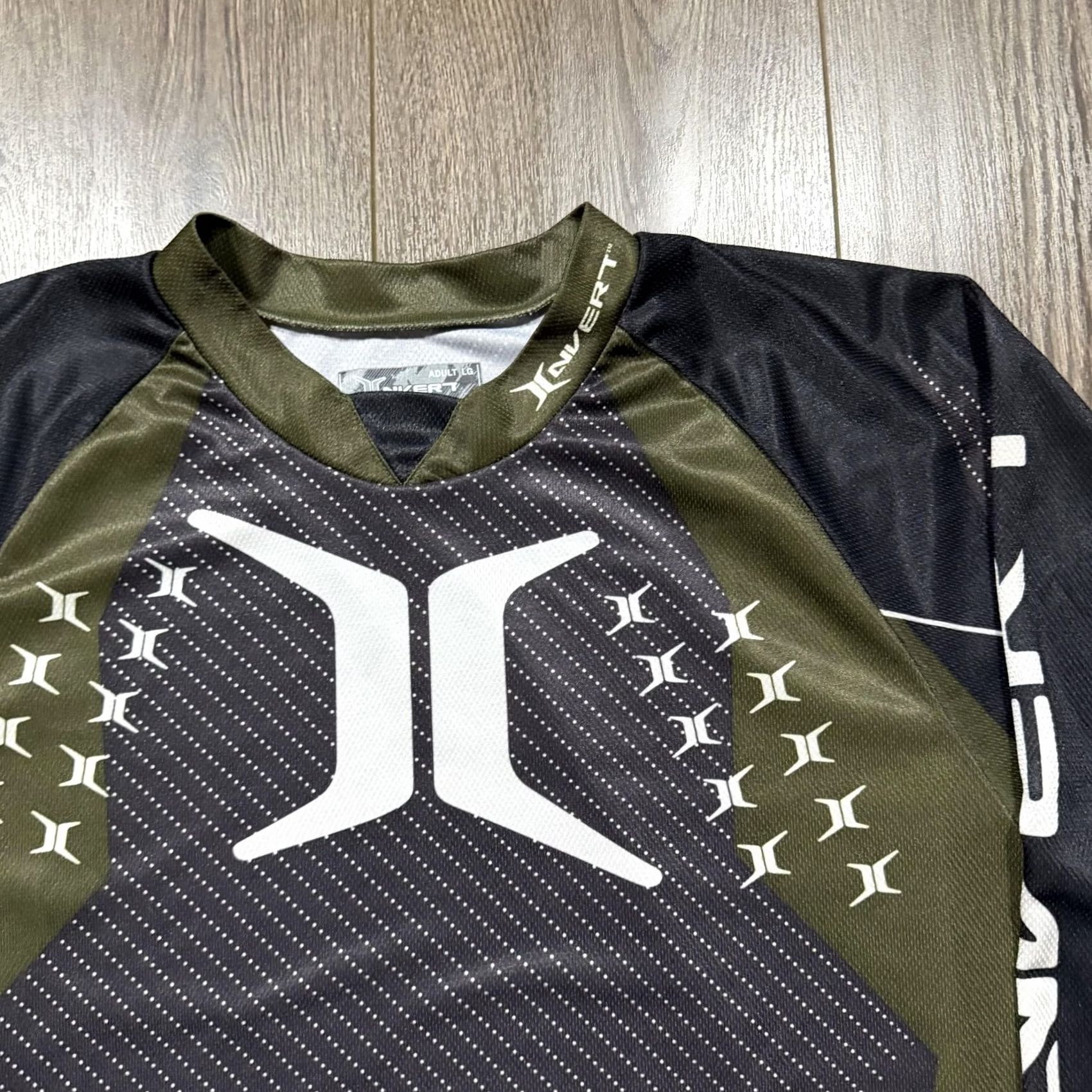 Vintage Invert Paintball Jersey Shirt Large Black Green Y2K Graphic Long Sleeve Top Size US L / EU 52-54 / 3 - 4 Thumbnail