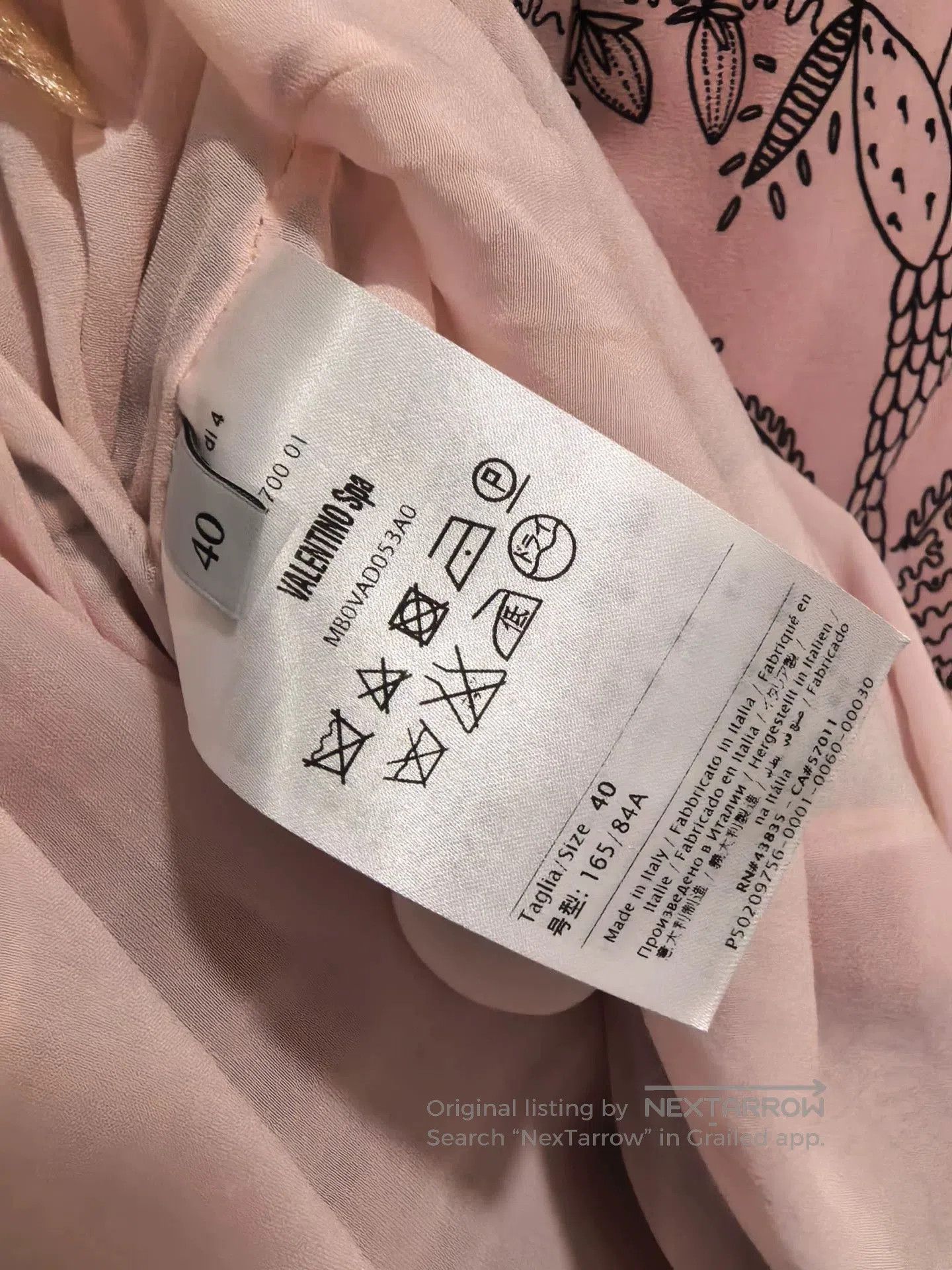 Valentino Valentino Pink Silk Printed Dress. Size US XS / EU 42 / 0 - 5 Thumbnail