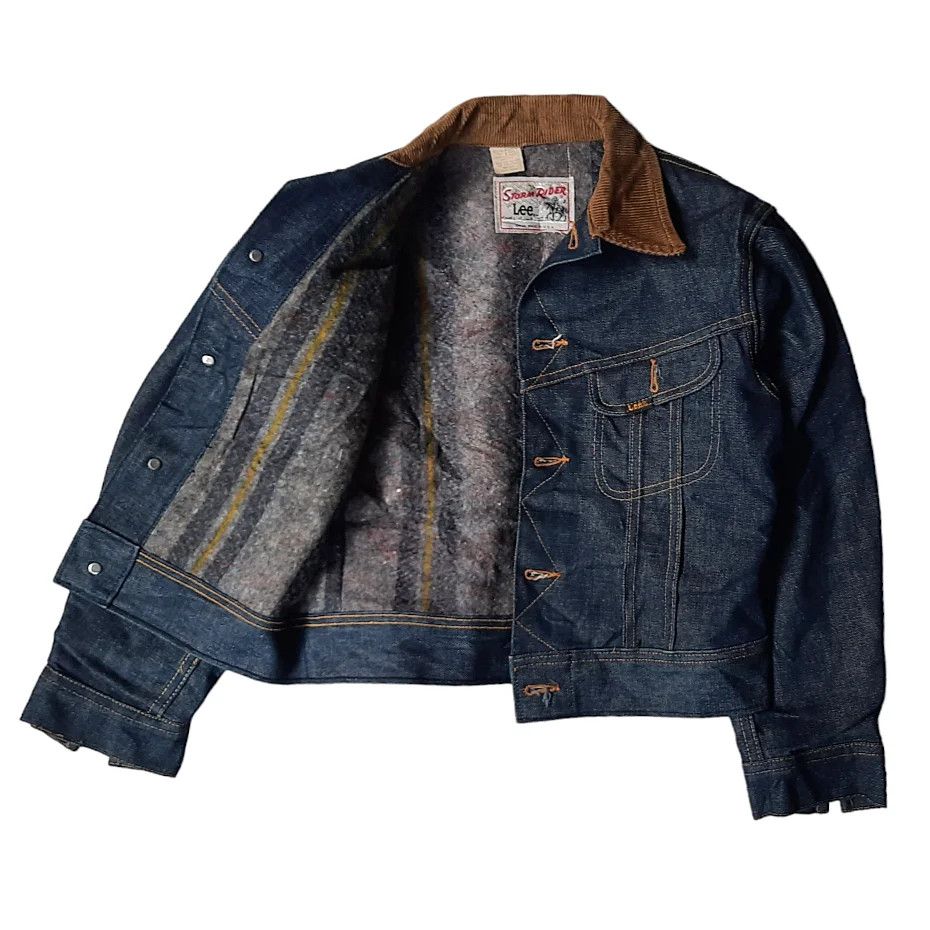 Blanket Lined Denim Lee 101 Leather Storm Rider Jacket LEE 101LJ