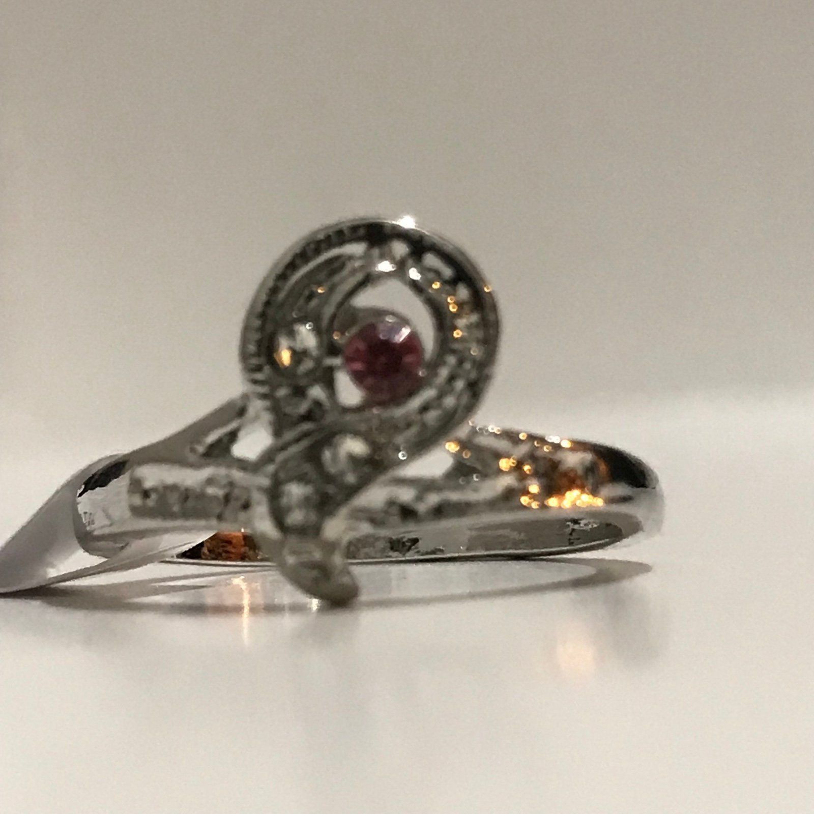 Other Pink Rhinestone Ring With Silver Tone Ring Size 10 Size ONE SIZE - 4 Thumbnail