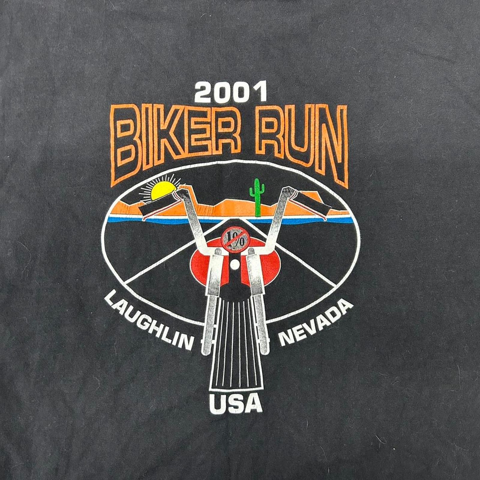 Hanes 2001 Biker Run Nevada Laughlin black cotton T-shirt Size US XXL / EU 58 / 5 - 2 Thumbnail