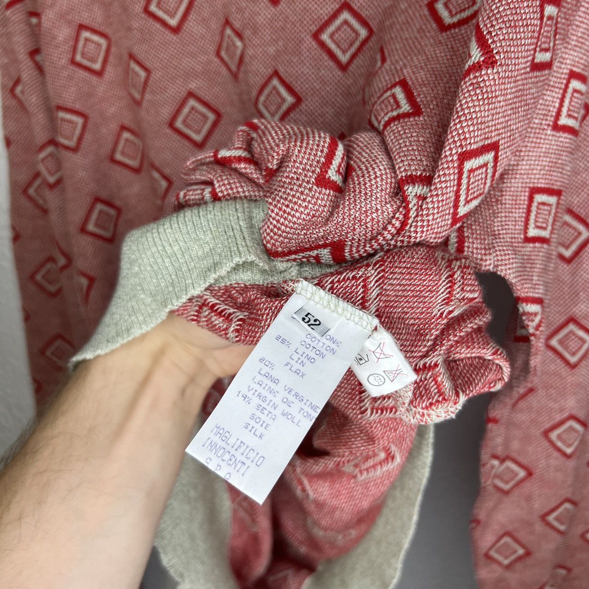 Valentino × Vintage Valentino Garavani Jumper Sweater Knitwear Argyle Rare 90s Size US L / EU 52-54 / 3 - 6 Thumbnail
