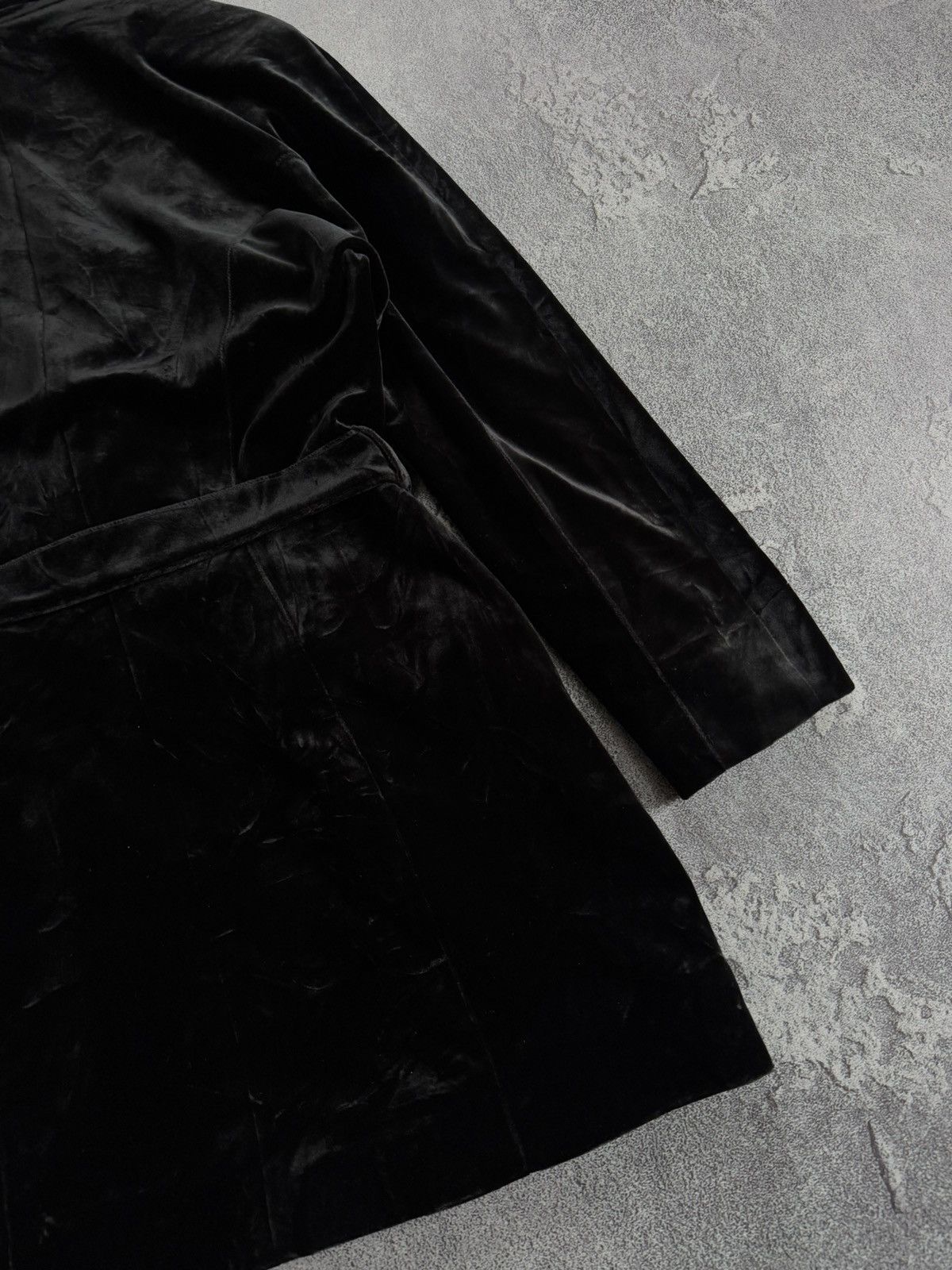 Mugler × Thierry Mugler MUGLER M/L velour velvet jacket blazer + belt vintage coat Size M / US 6-8 / IT 42-44 - 17 Thumbnail