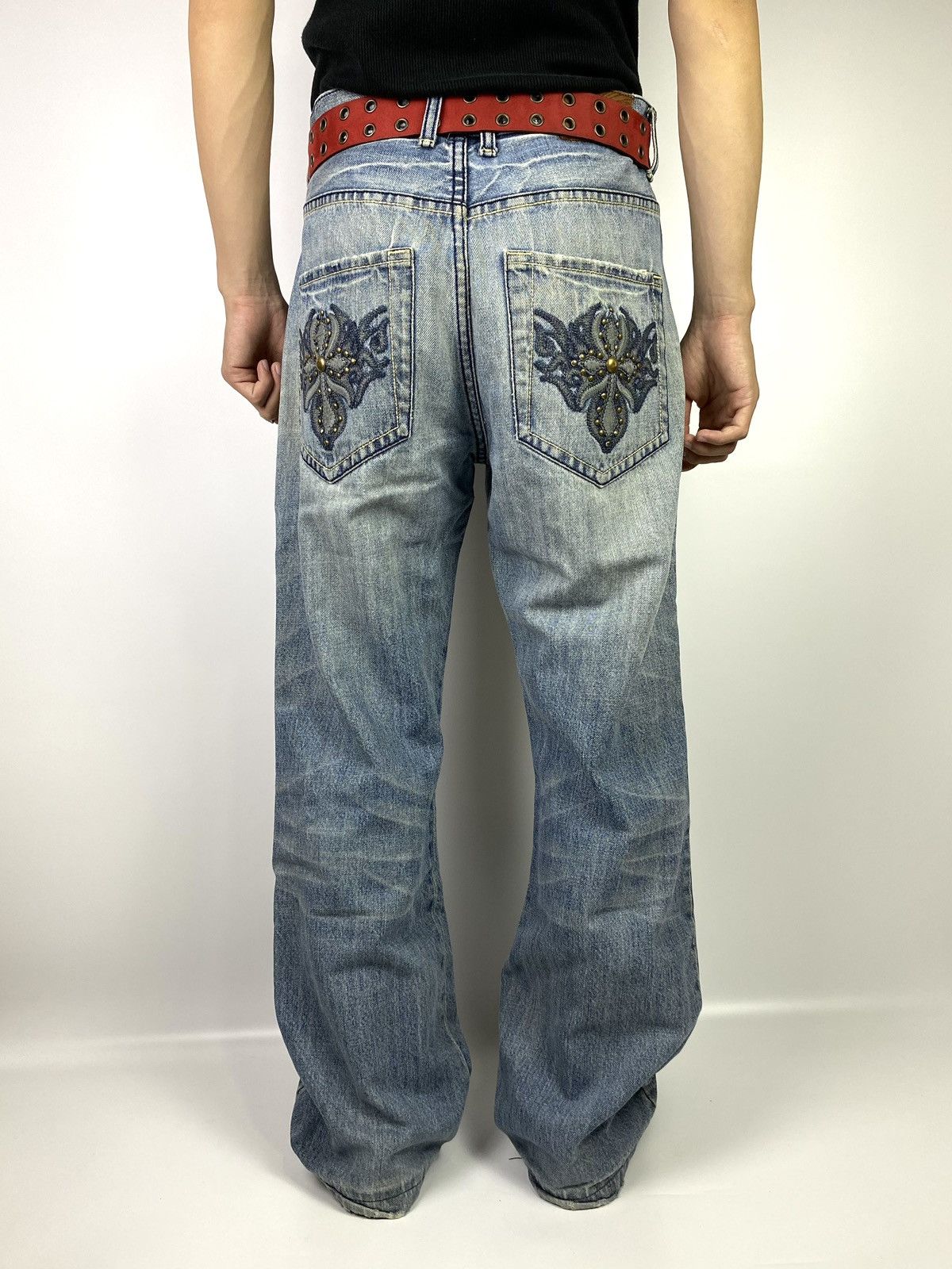 Beauty Beast × Hysteric Glamour osaka big train 📍 distressed studdet jeans japan 32x29 Size US 32 / EU 48 - 6 Thumbnail