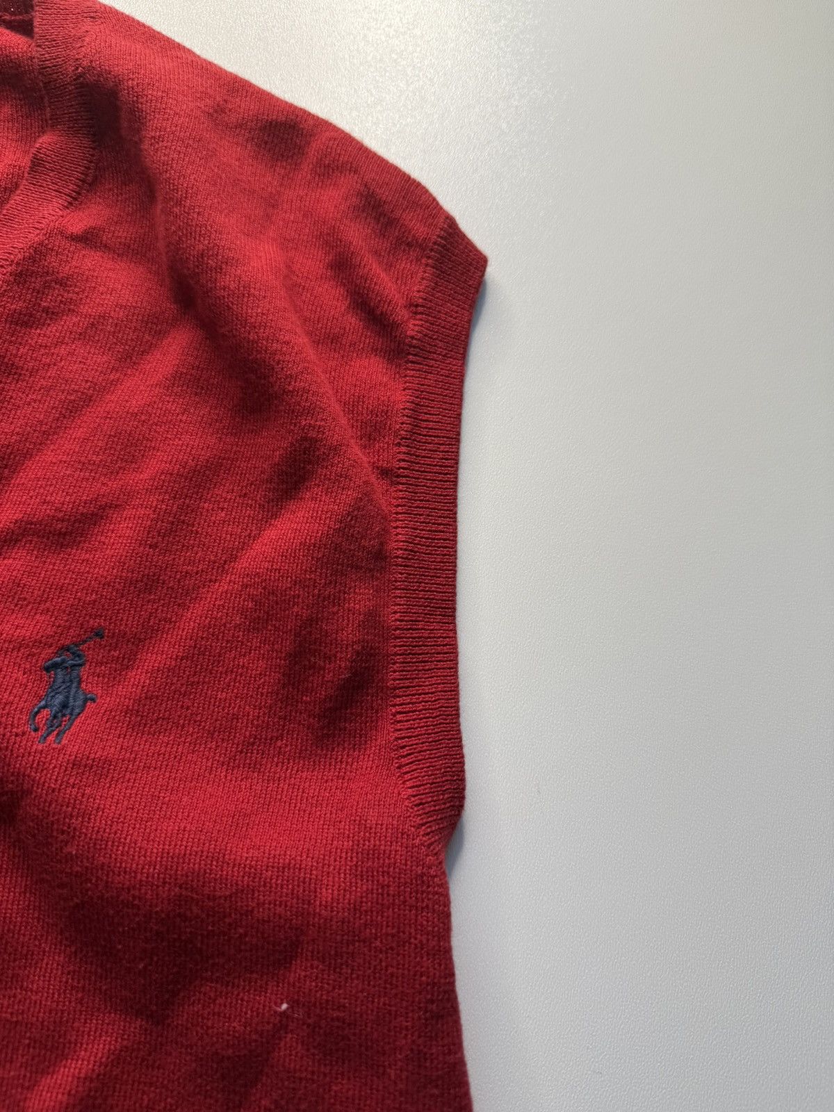 Polo Ralph Lauren × Vintage LACOSTE RED COTTON SWEATER VEST WITH V-NECK & RIBBED HEM Size US M / EU 48-50 / 2 - 6 Thumbnail